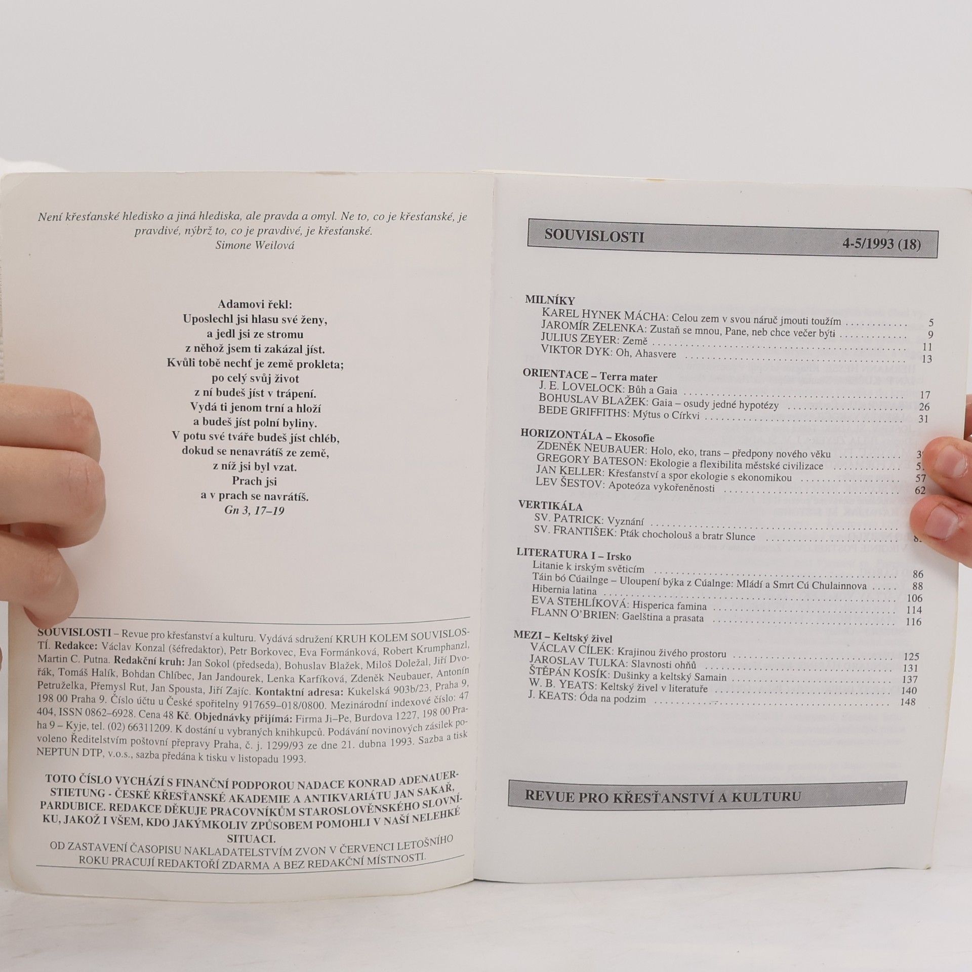 Autorenkollektiv Souvislosti. Revue pro křesťanství a kulturu 4-5/1993 (18)