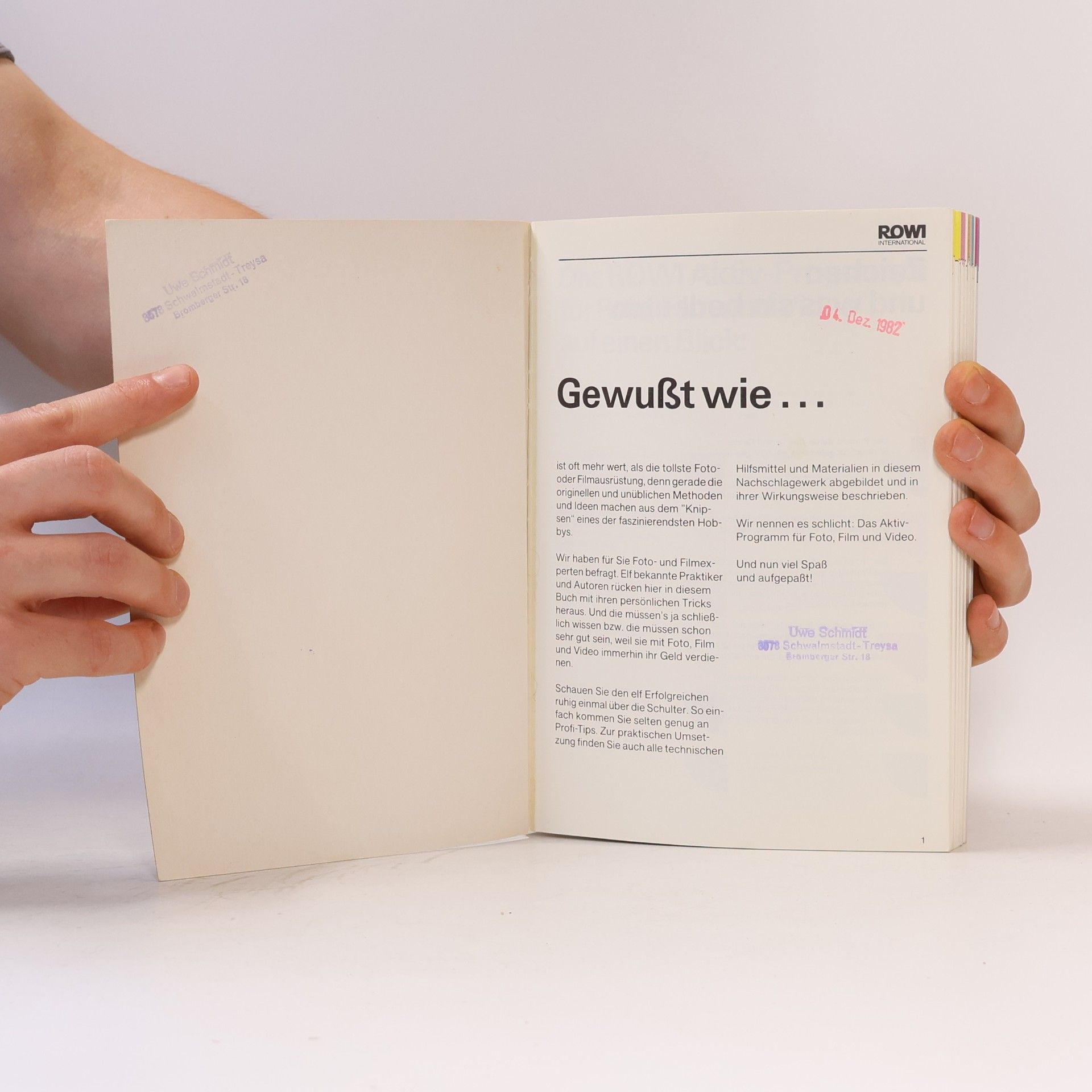 Autores varios Das komplette ROWI-Zubehör-Handbuch für Foto, Film, Video