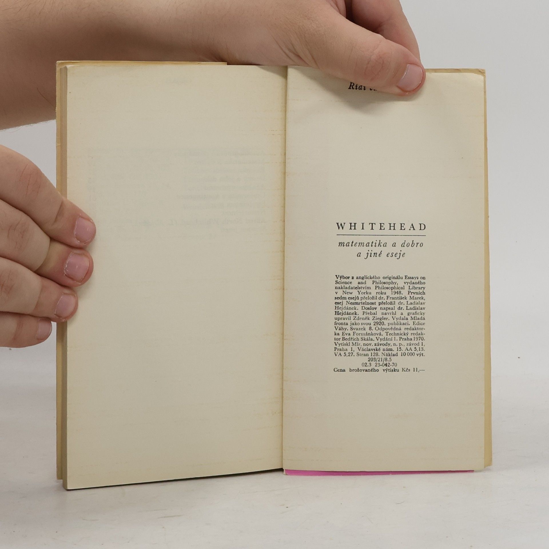 Alfred North Whitehead Matematika a dobro a jiné eseje