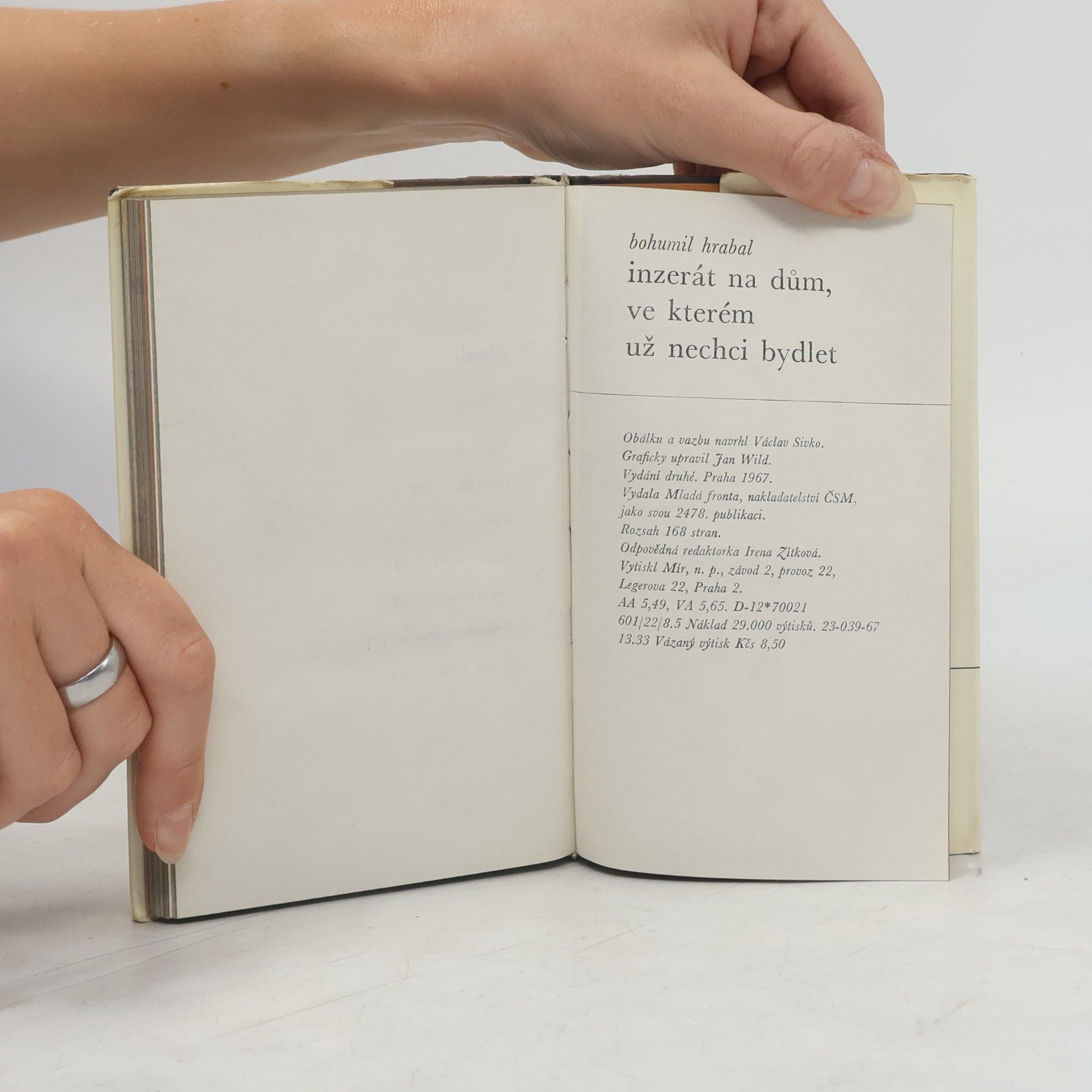 Bohumil Hrabal Inzerát na dům, ve kterém už nechci bydlet