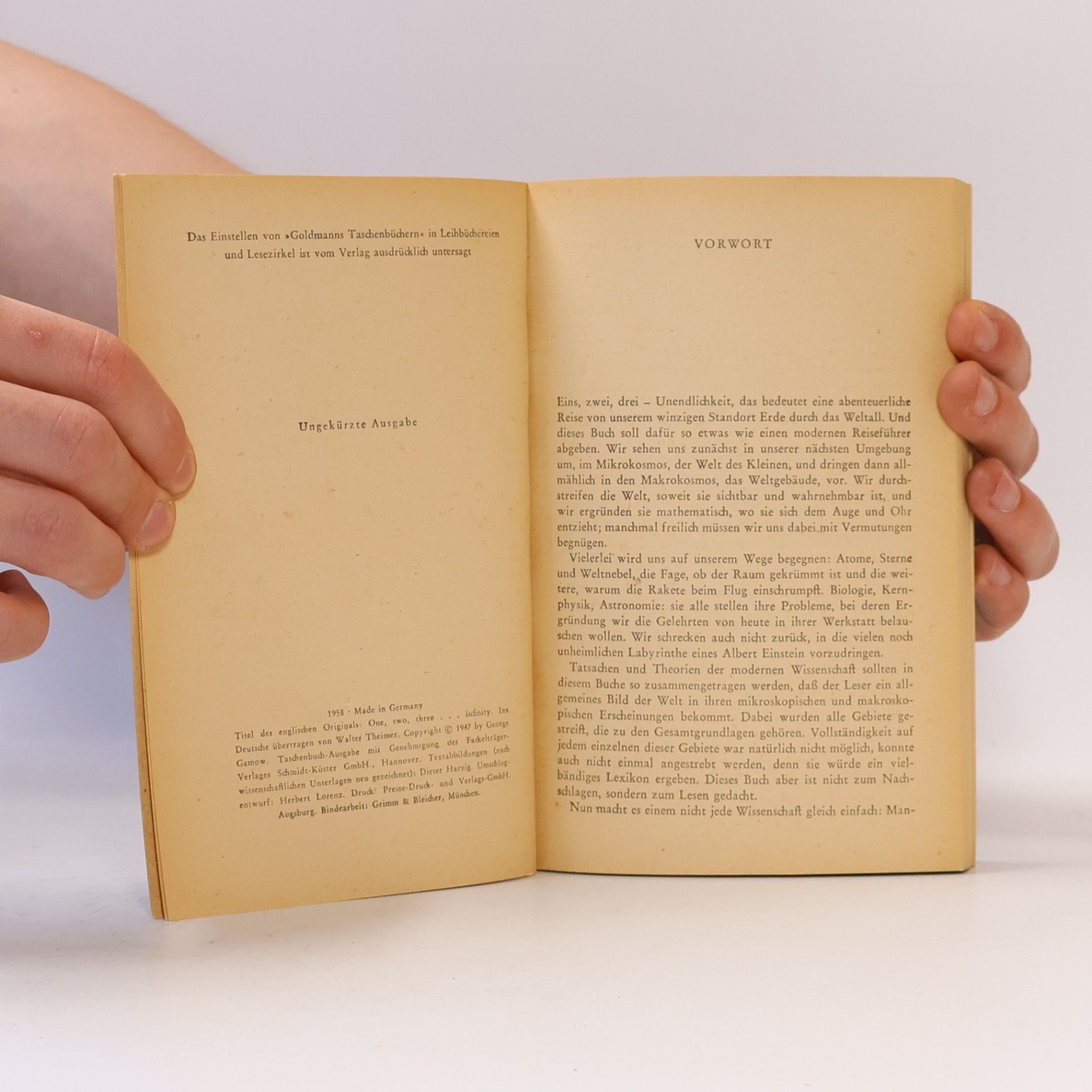George Gamow Eins, zwei, drei ... Unendlichkeit