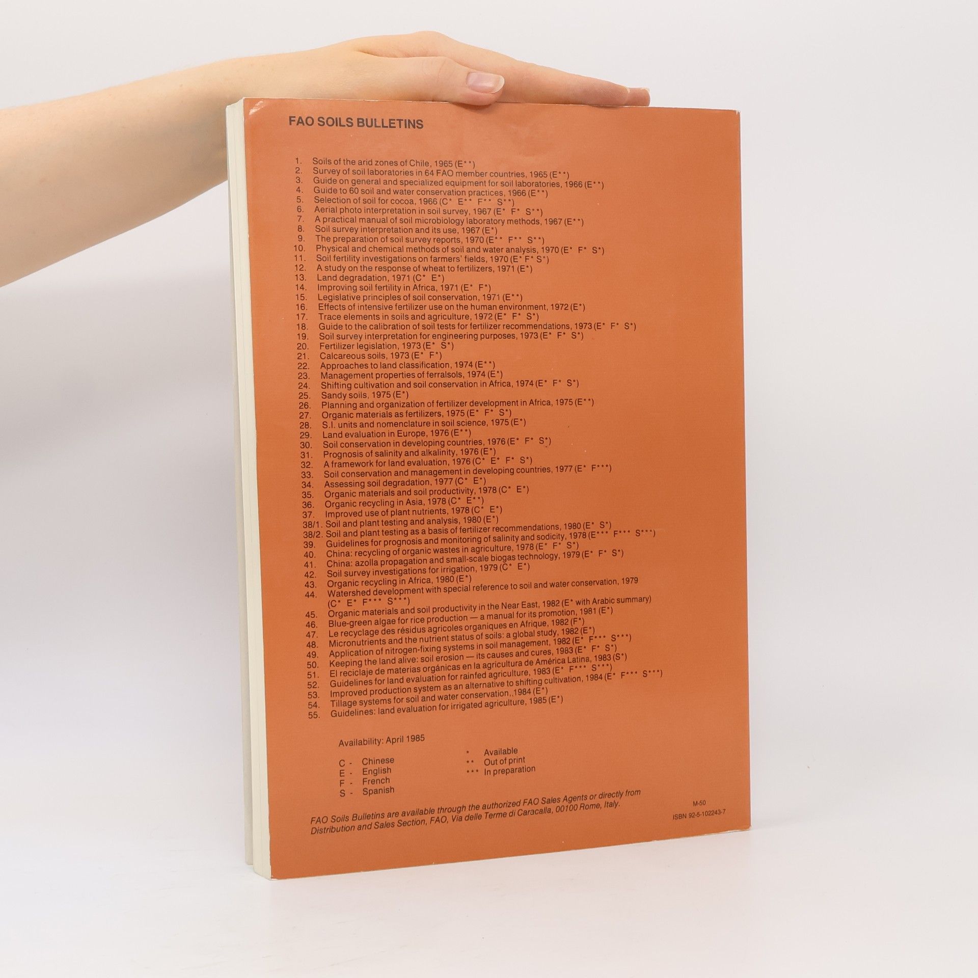 Food and Agriculture Organization of the United Nations. Soils Resources FAO Soils Bulletin - 55: Guidelines: Land Evaluation for Irrigated Agriculture