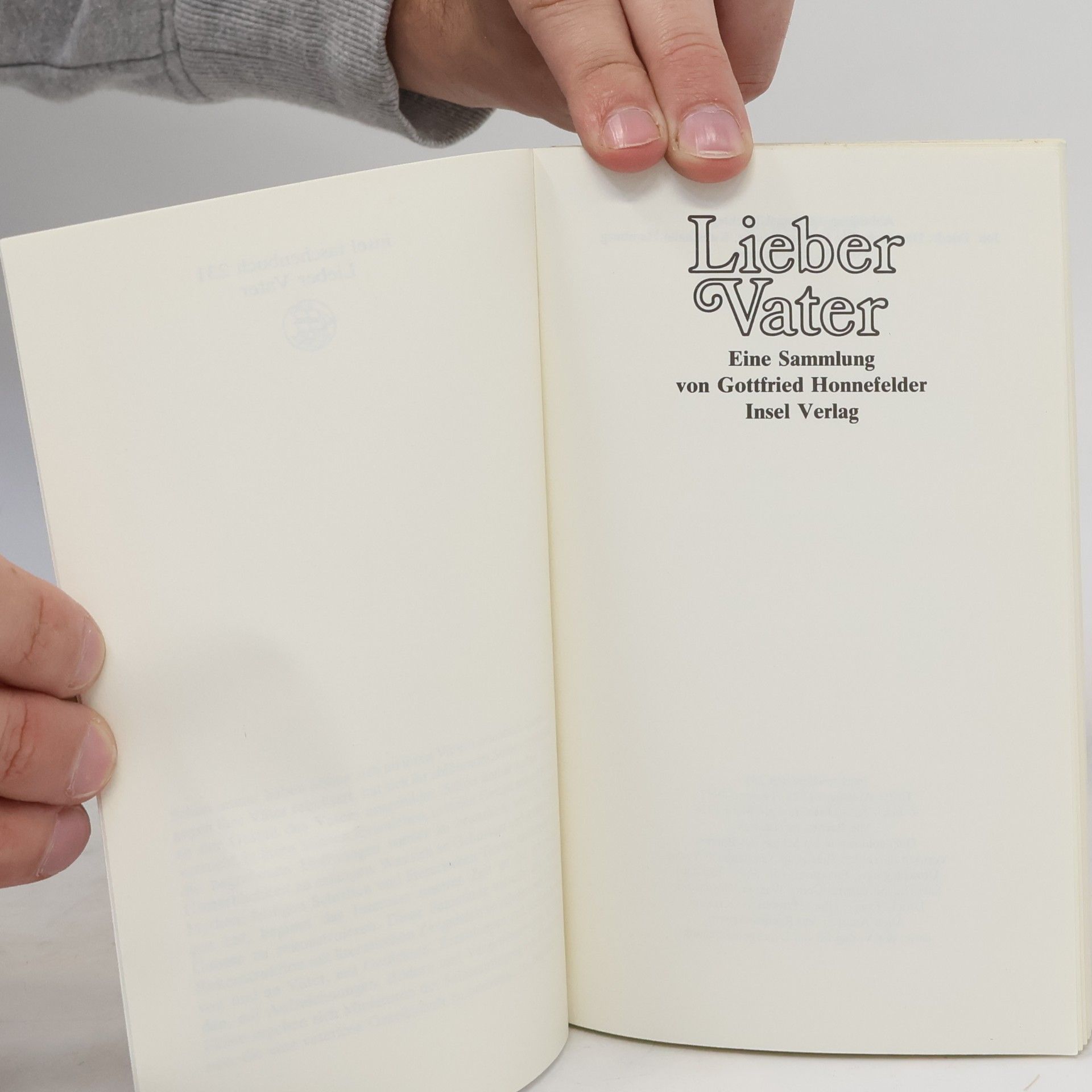 Gottfried Honnefelder Lieber Vater