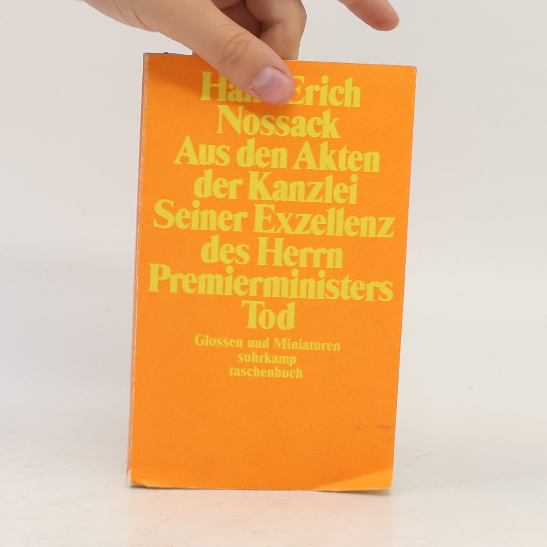 Aus den Akten der Kanzlei Seiner Exzellenz des Herrn Premierministers Tod