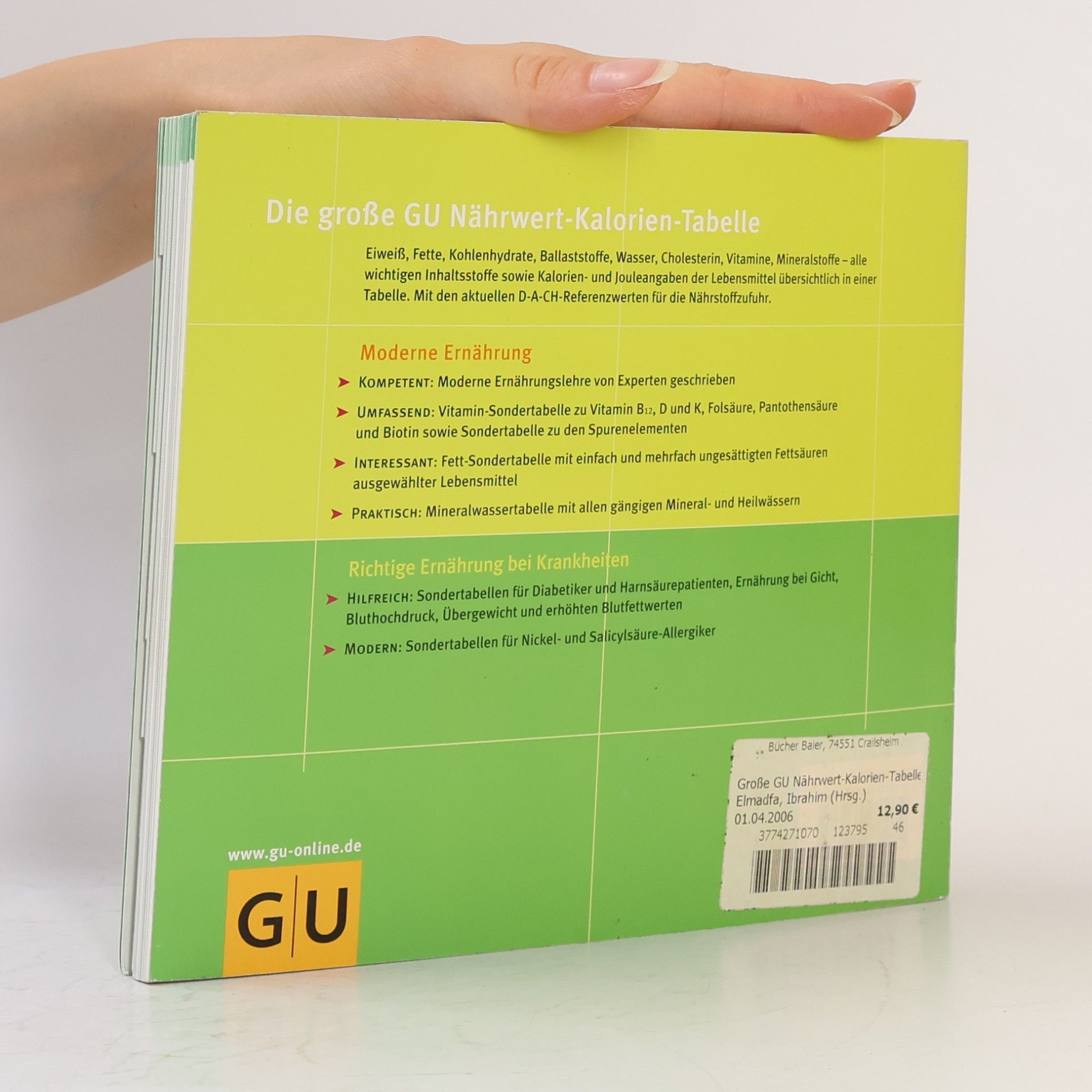 Doris Fritzsche Die große GU Nährwert-Kalorien-Tabelle Neuausgabe 2006/07
