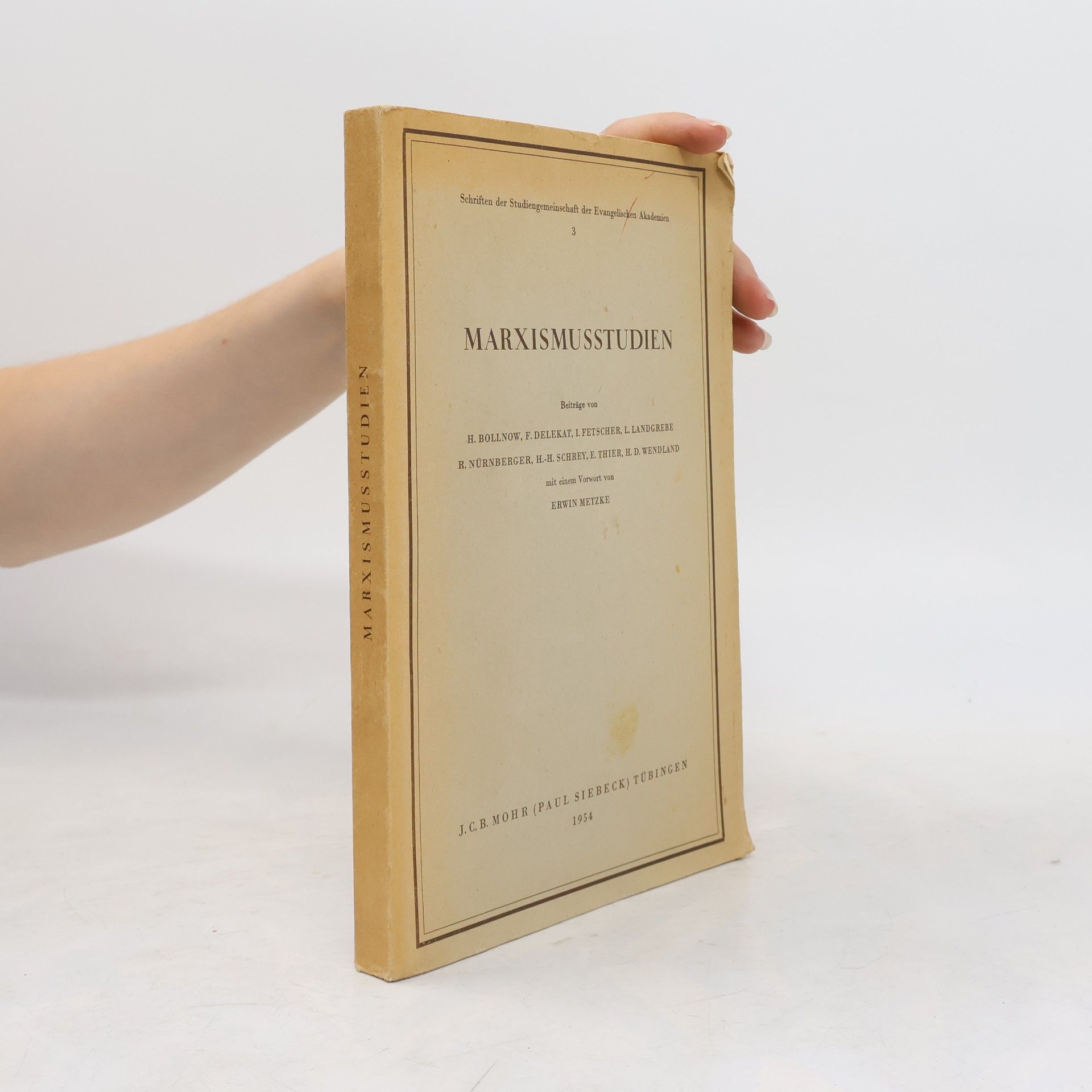 Erwin Metzke Marxismus-Studien