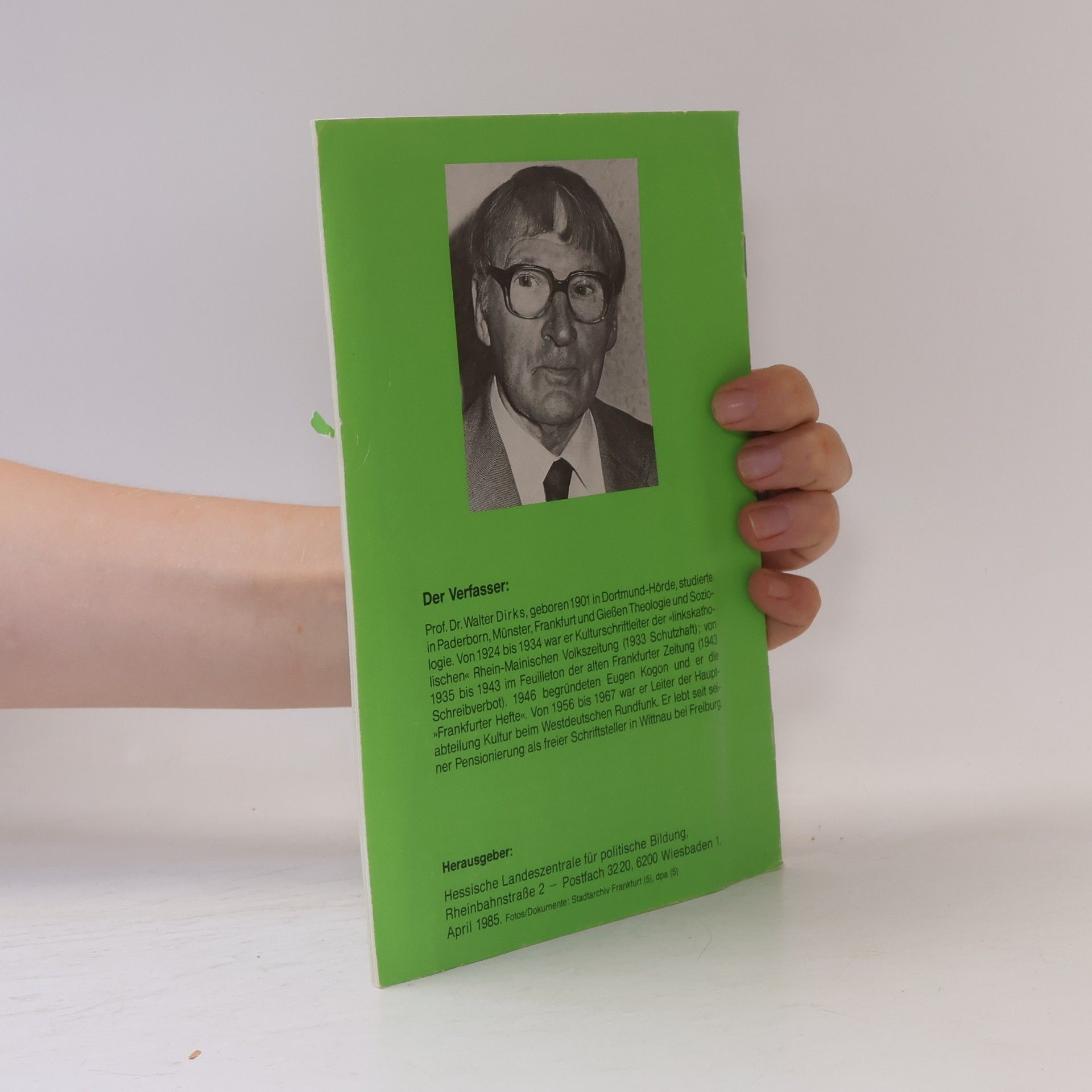 Walter Dirks Unsere Demokratie. Grüne Reihe 2