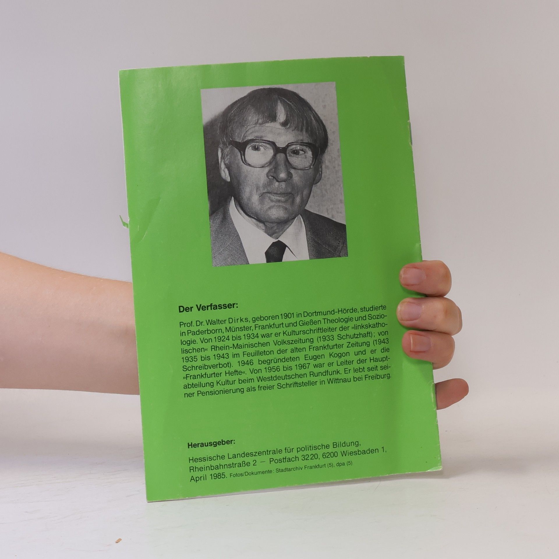 Walter Dirks Unsere Demokratie. Grüne Reihe 2