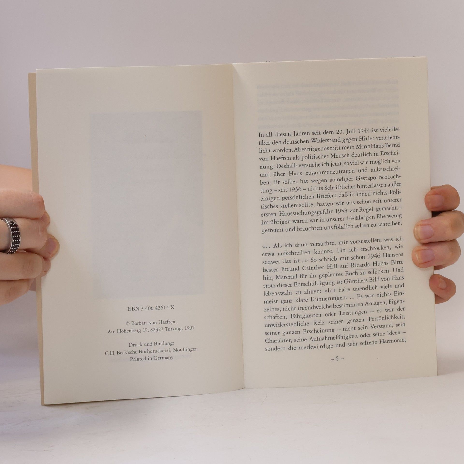Barbara von Haeften Nichts Schriftliches von Politik