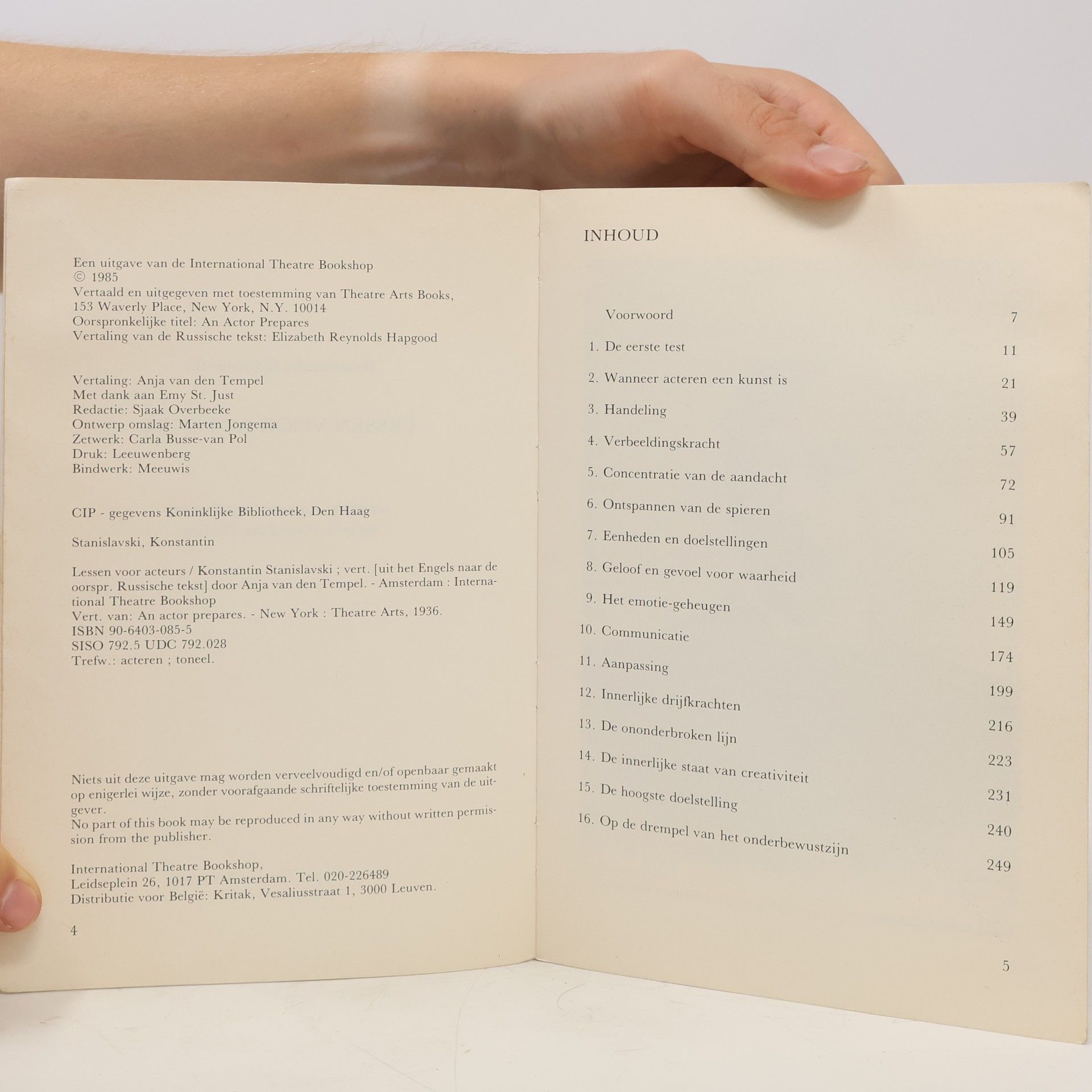 Constantine Stanislavsky Lessen voor acteurs