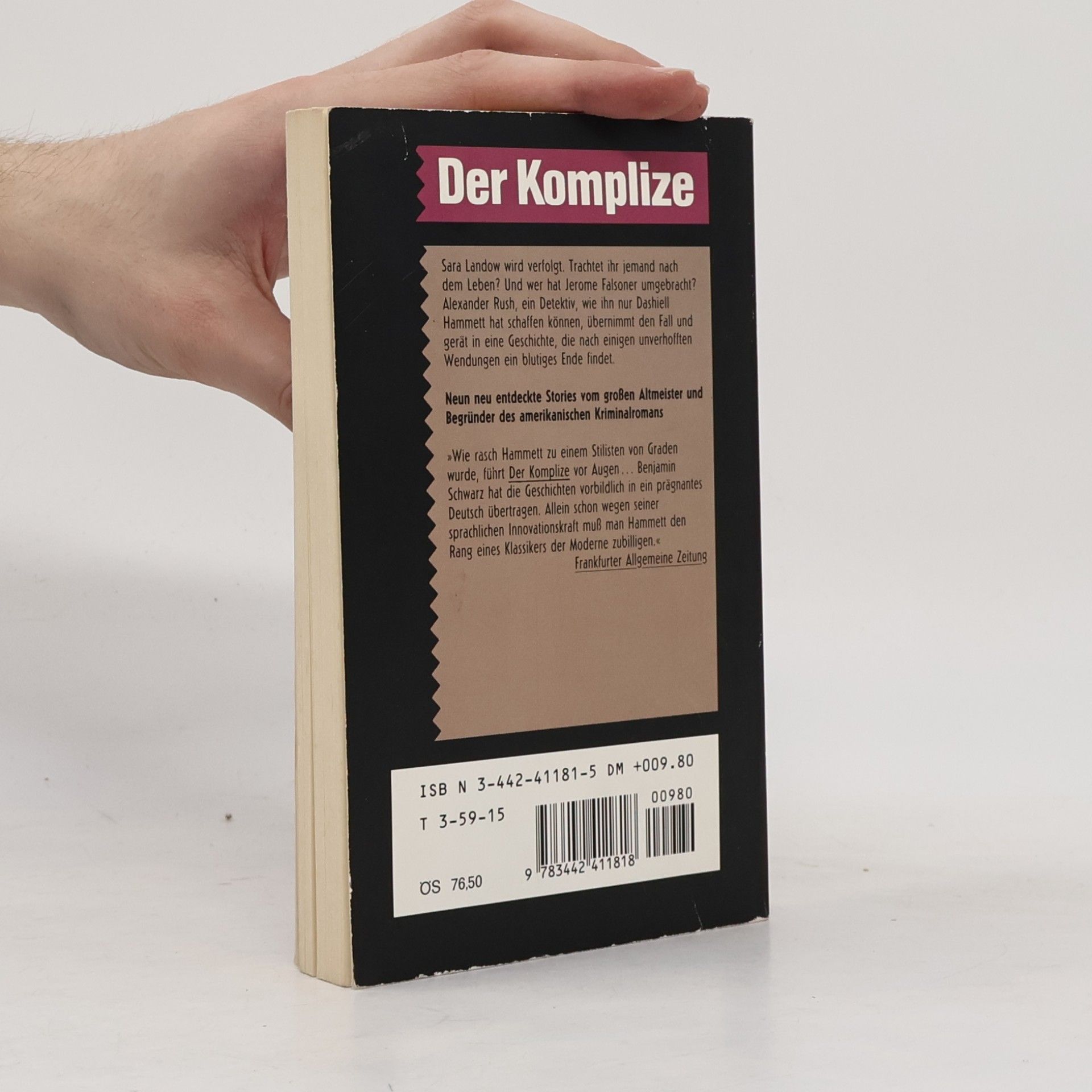 Dashiell Hammett Der Komplize. Neu entdeckte Stories
