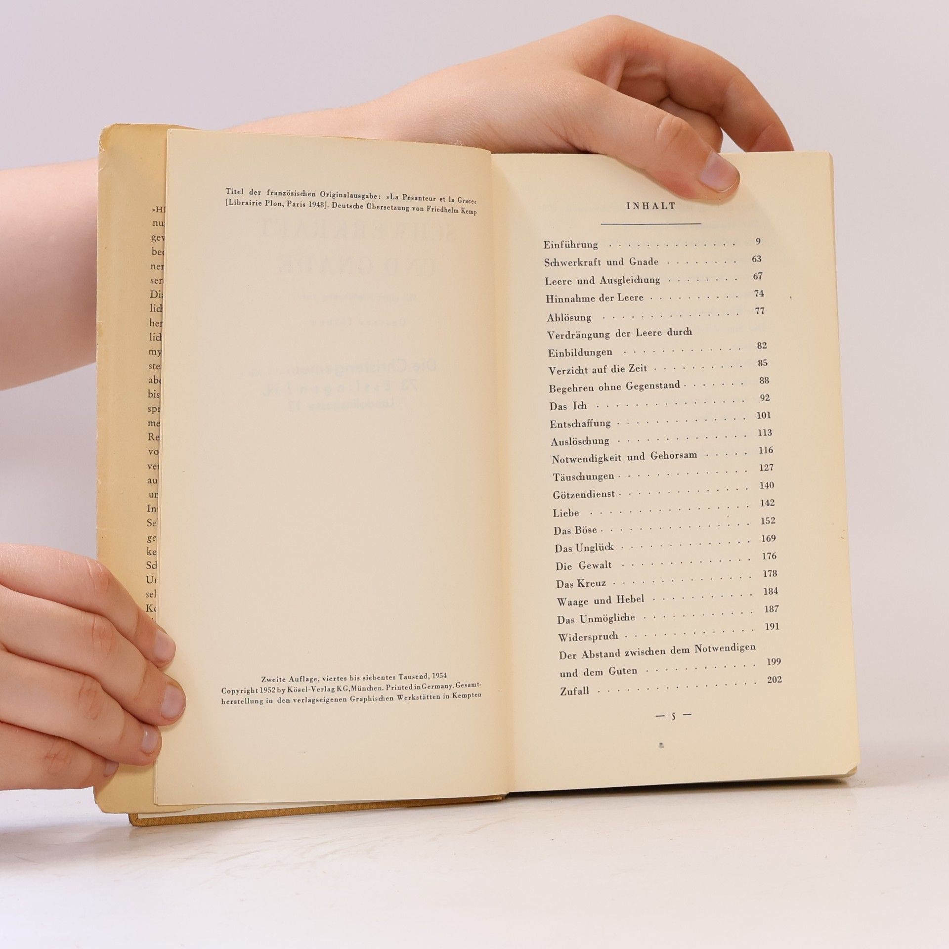Simone Weil Schwerkraft und Gnade