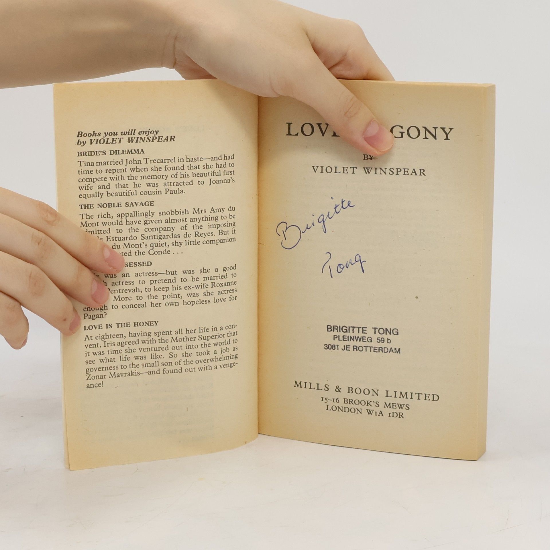 Violet Winspear Love's Agony