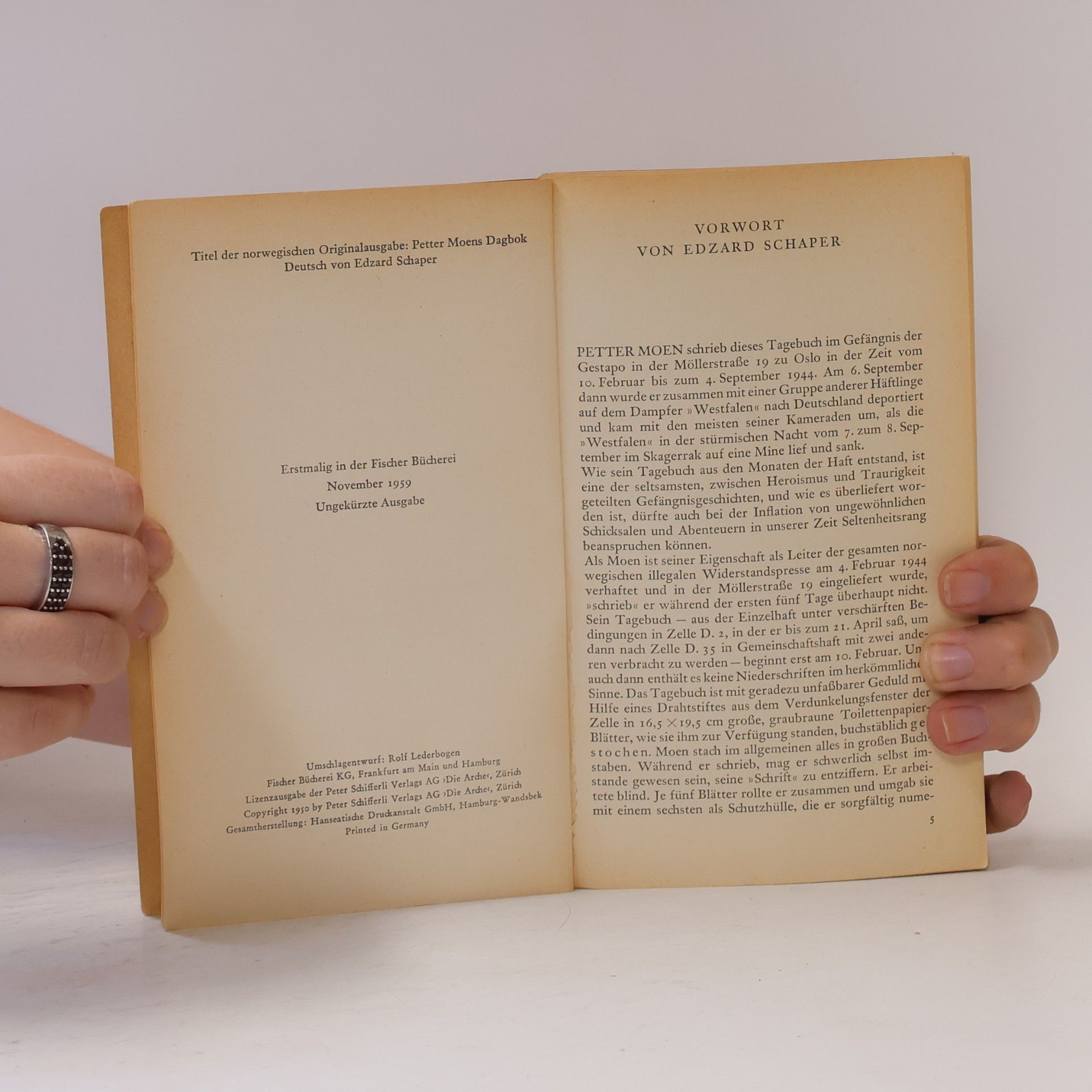 Edzard Schaper Petter Moens Tagebuch