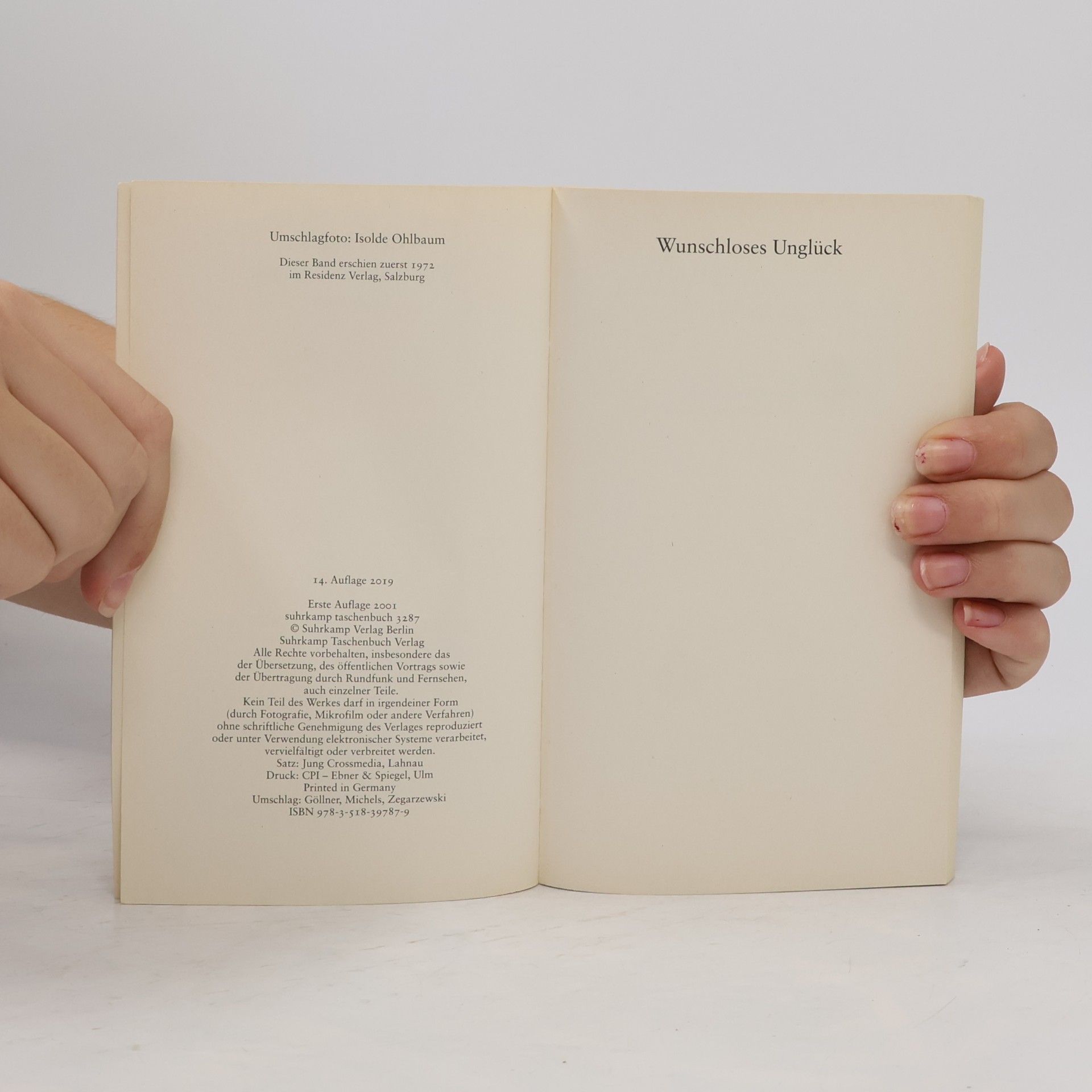 Peter Handke Wunschloses Unglück