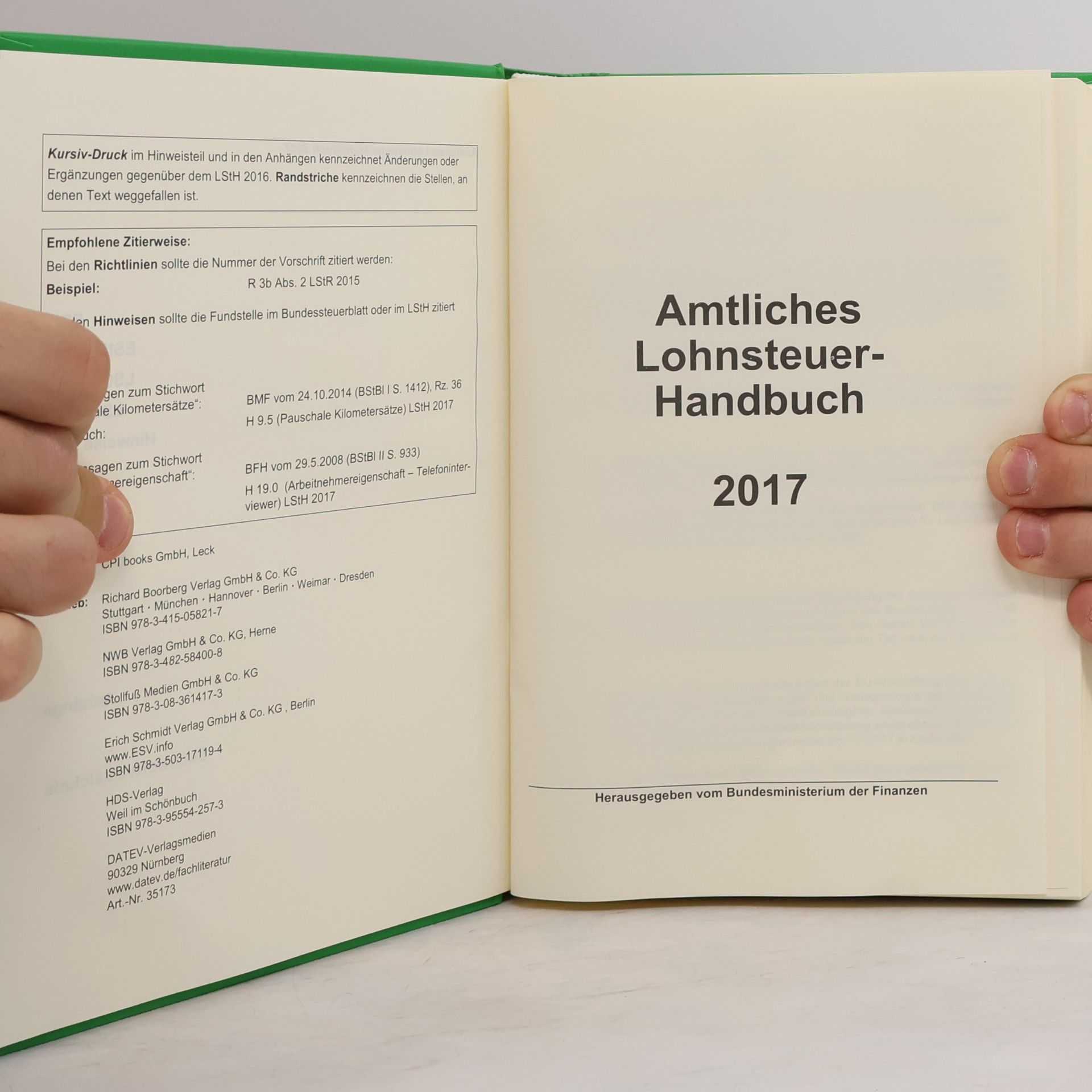 Bundesministerium der Finanzen Bundesministerium der Finanzen (BMF) Amtliches Lohnsteuer-Handbuch 2017