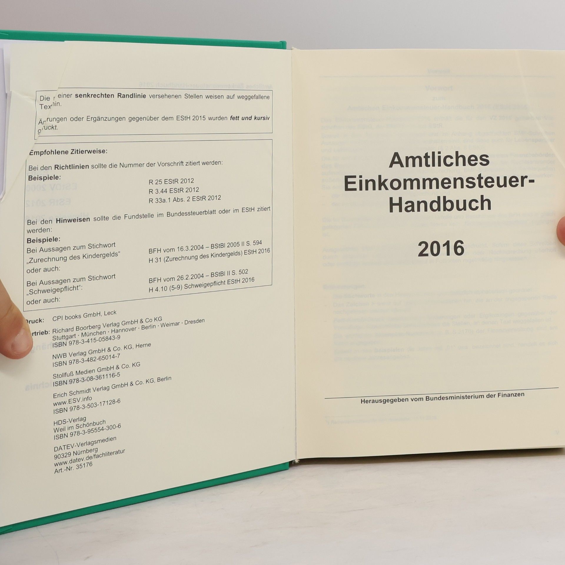 Amtliches Einkommensteuer-Handbuch 2016
