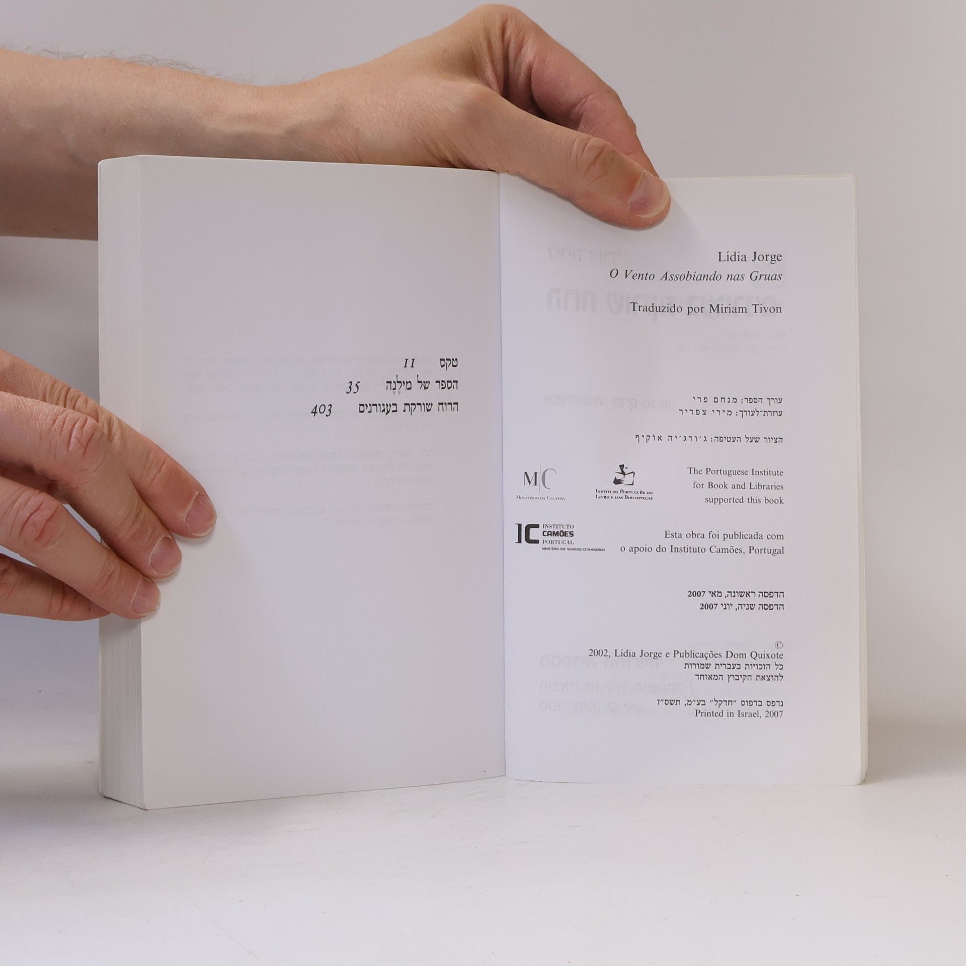 Lídia Jorge הרוח שורקת בעגורנים