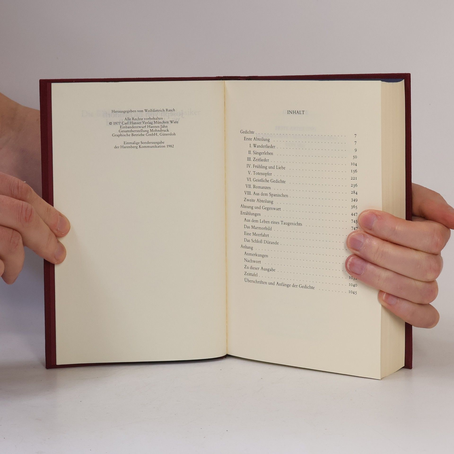 Joseph von Eichendorff Die Bibliothek deutscher Klassiker 32. Werke in einem Band