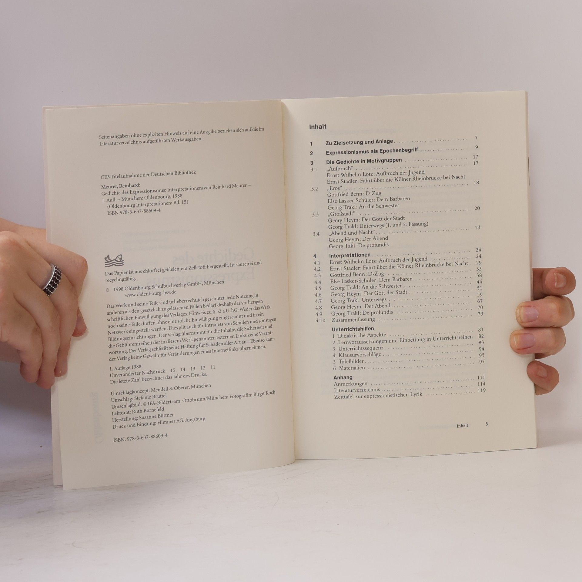 Reinhard Meurer Oldenbourg Interpretationen - 15: Gedichte des Expressionismus