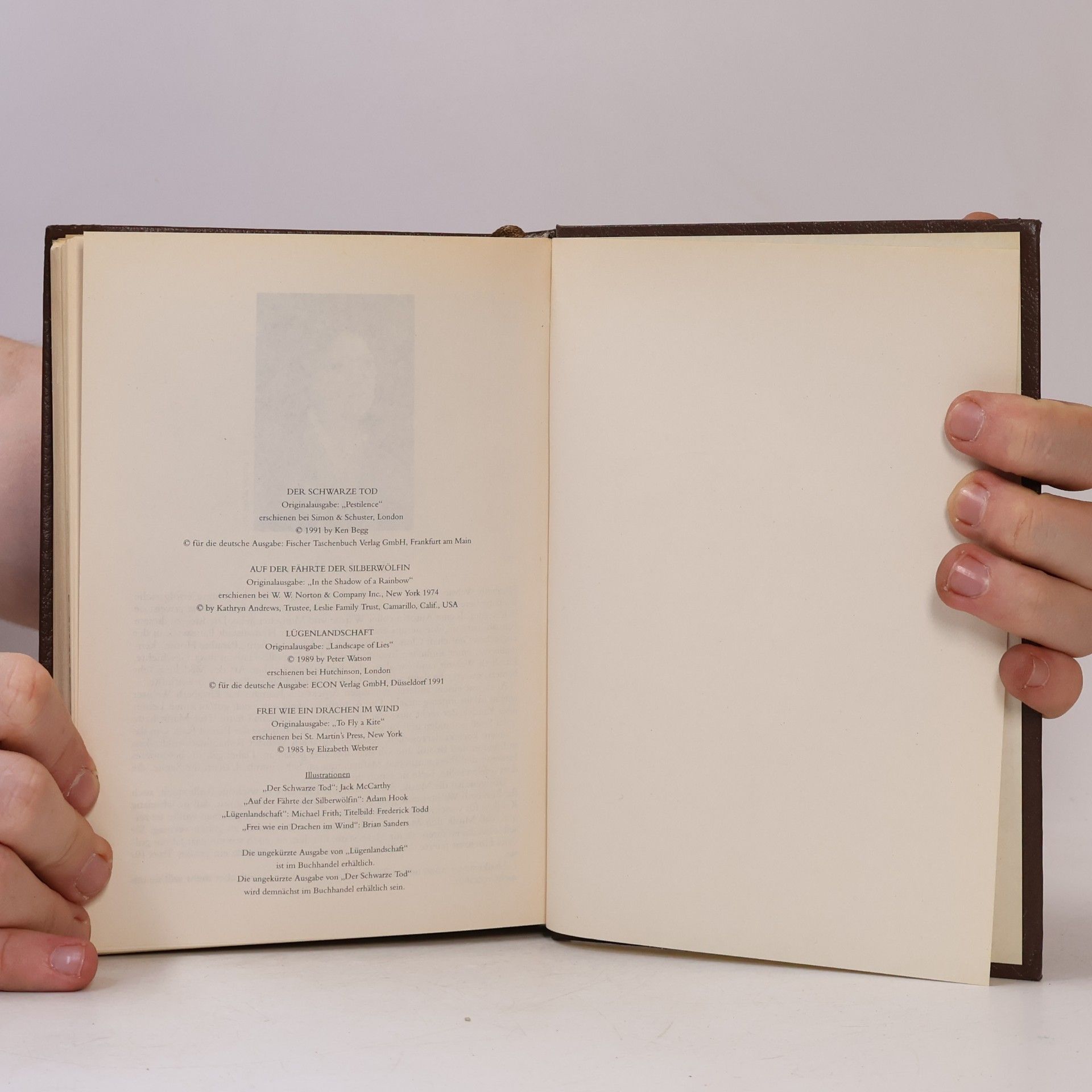 Auteurscollectief Reader's Digest Auswahlbücher. Der schwarze Tod, Auf der Fährte der Silberwölfin, Lügenlandschaft, Frei wie ein Drachen im Wind