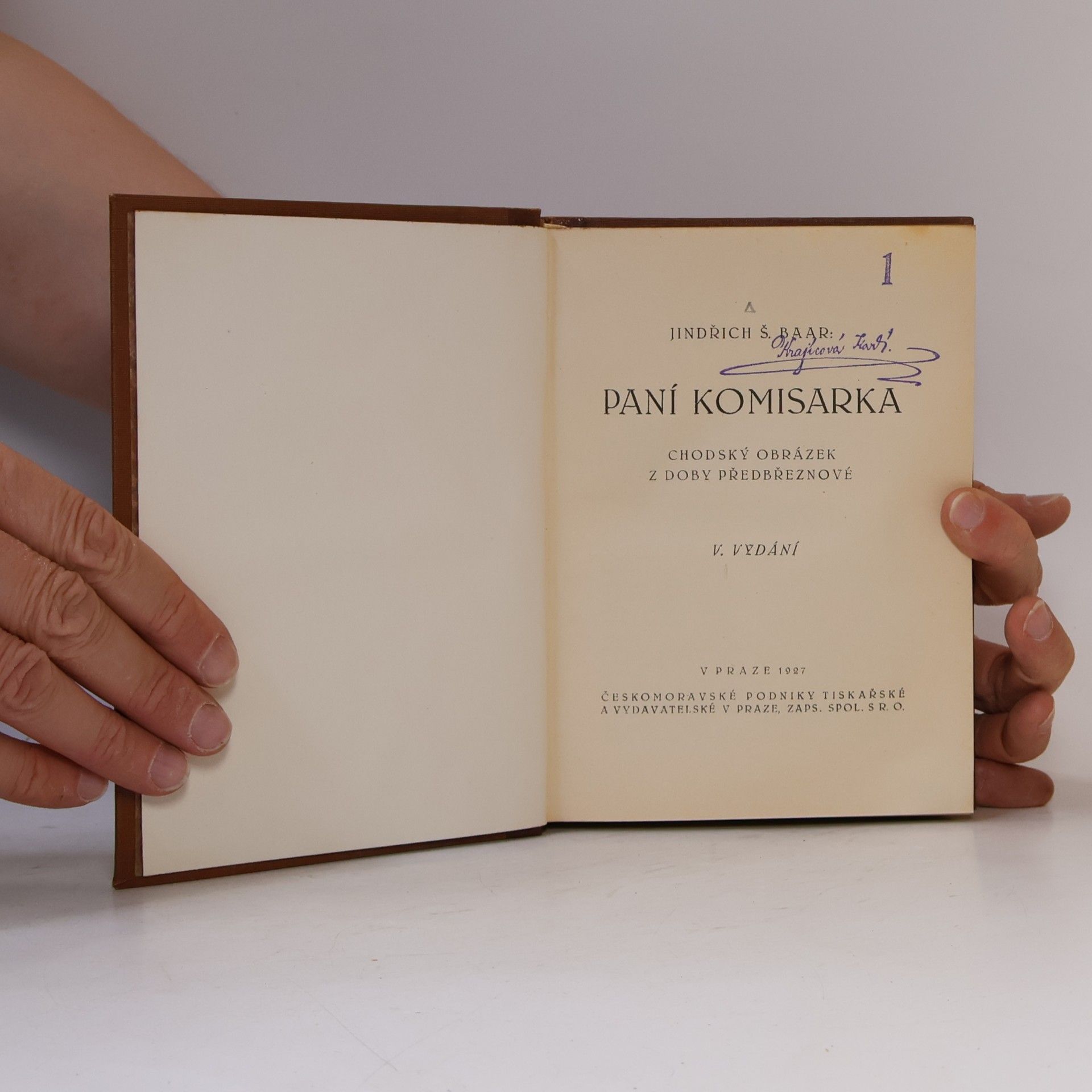 Jindřich Šimon Baar Paní komisarka
