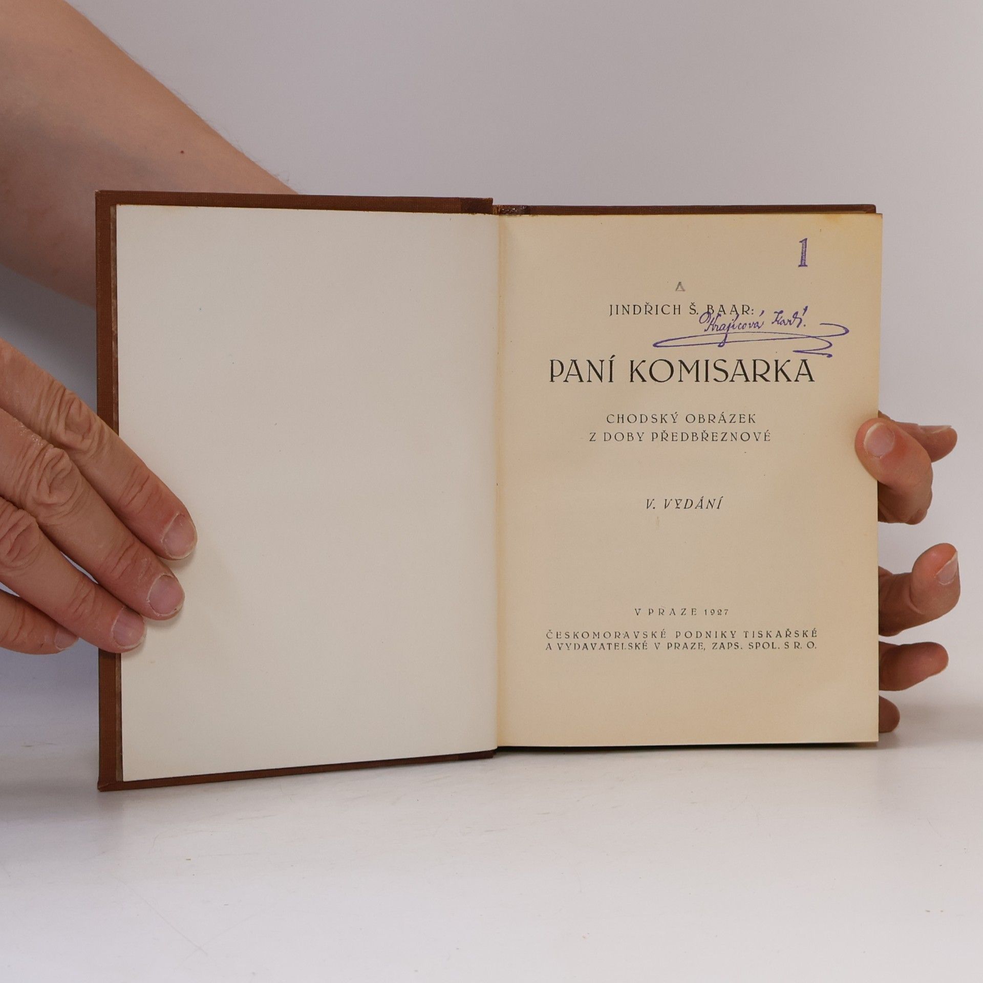 Jindřich Šimon Baar Paní komisarka