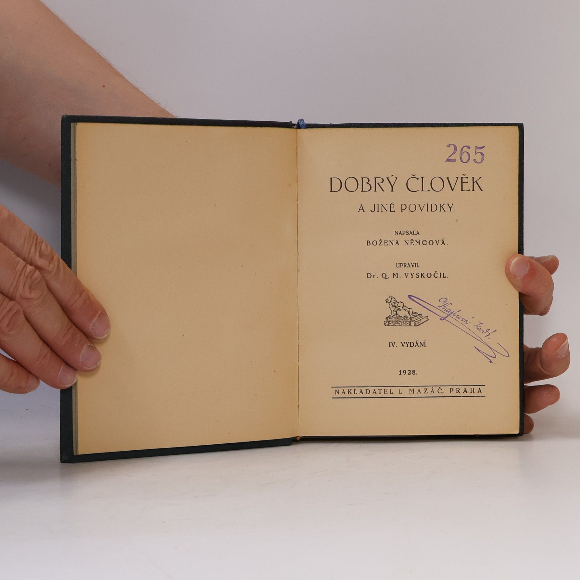 Božena Němcová Dobrý člověk a jiné povídky