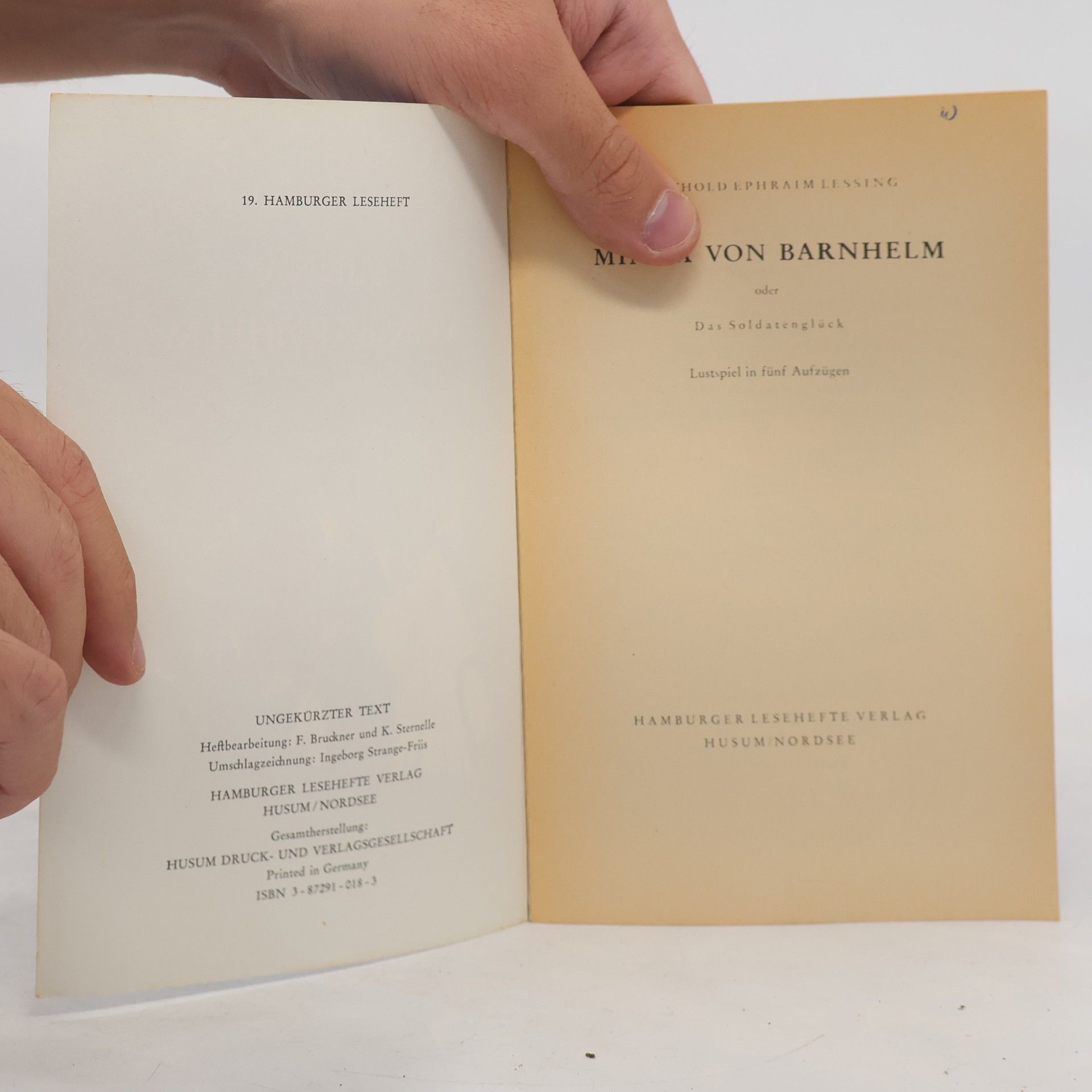 Gotthold Ephraim Lessing Minna von Barnhelm, oder, Das Soldatenglück