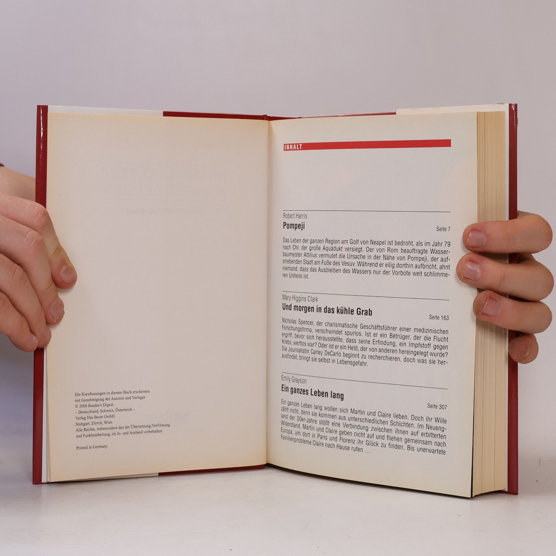 Mary Higgins Clark Readers Digest Auswahlbücher. Pompeji. Und Morgen in das Kühle grab. Ein ganzes leben Lang