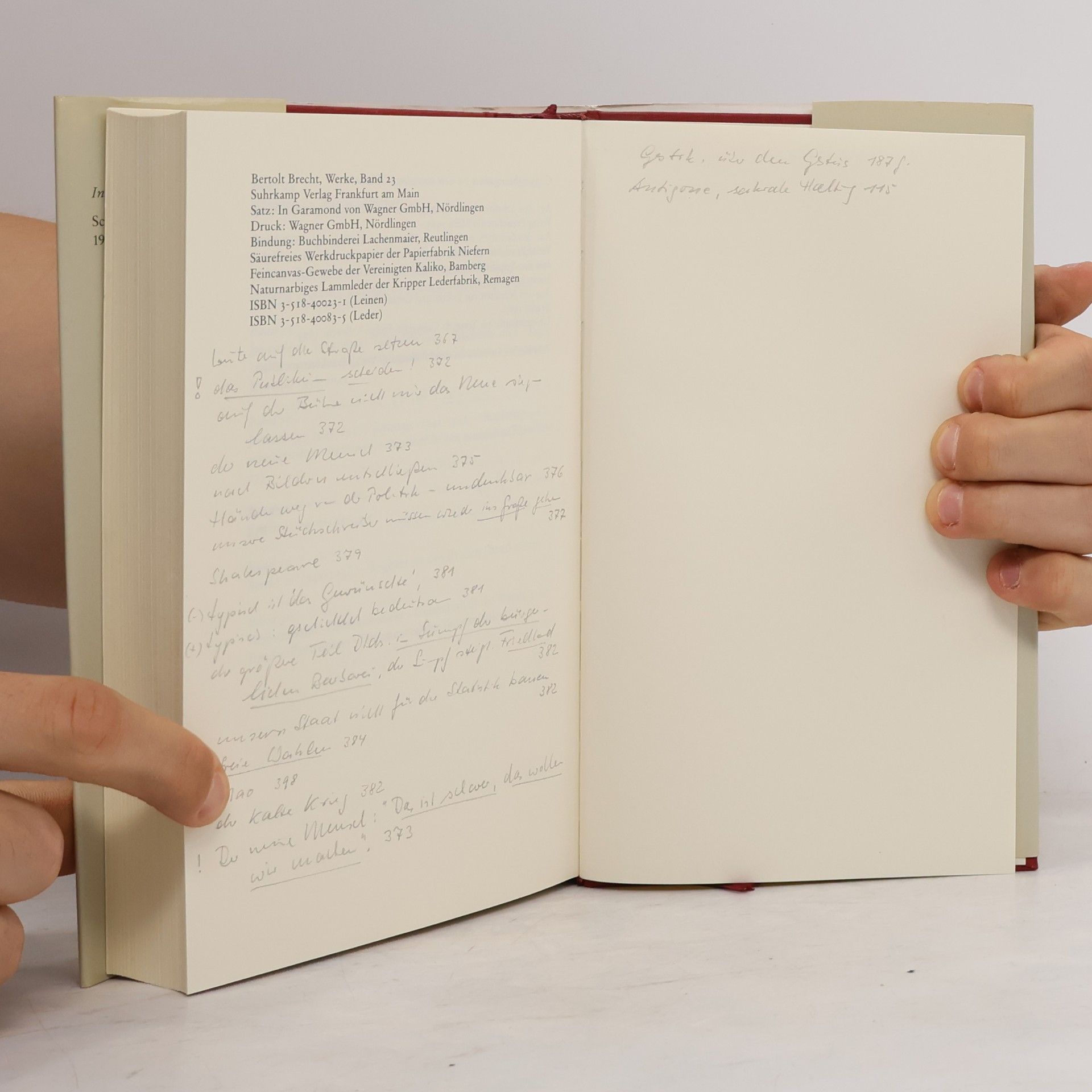 Unknown Author Bertolt Brecht Werke - Grosse kommentierte Berliner und Frankfurter Ausgabe, Band 23