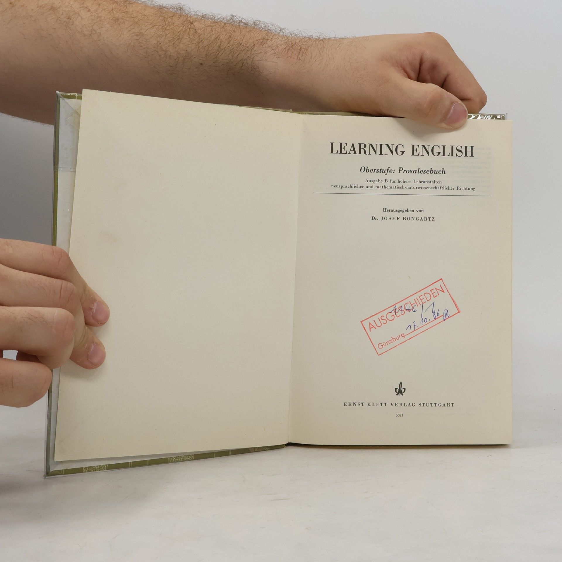 Josef Bongartz Learning English Prosalesebuch
