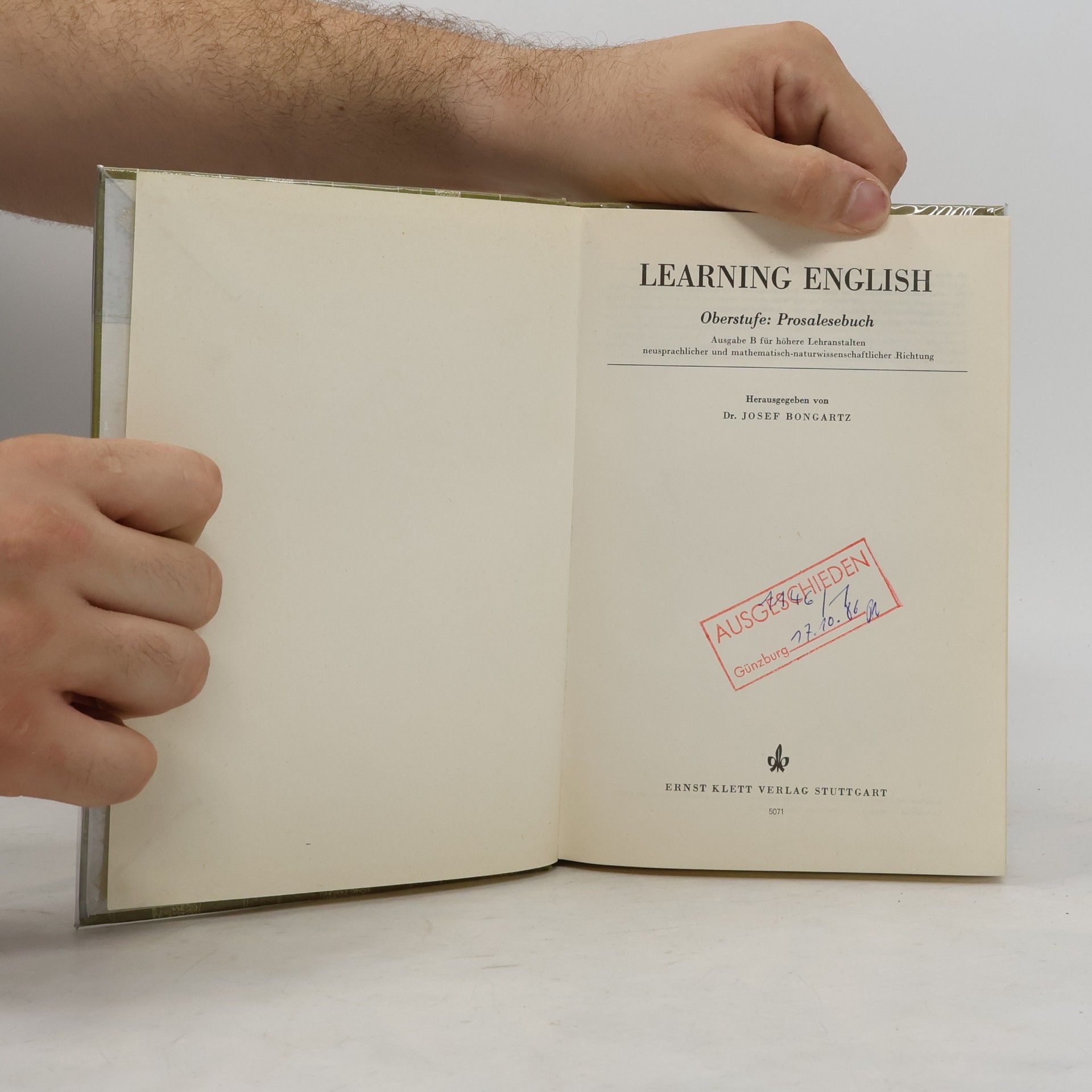 Josef Bongartz Learning English Prosalesebuch