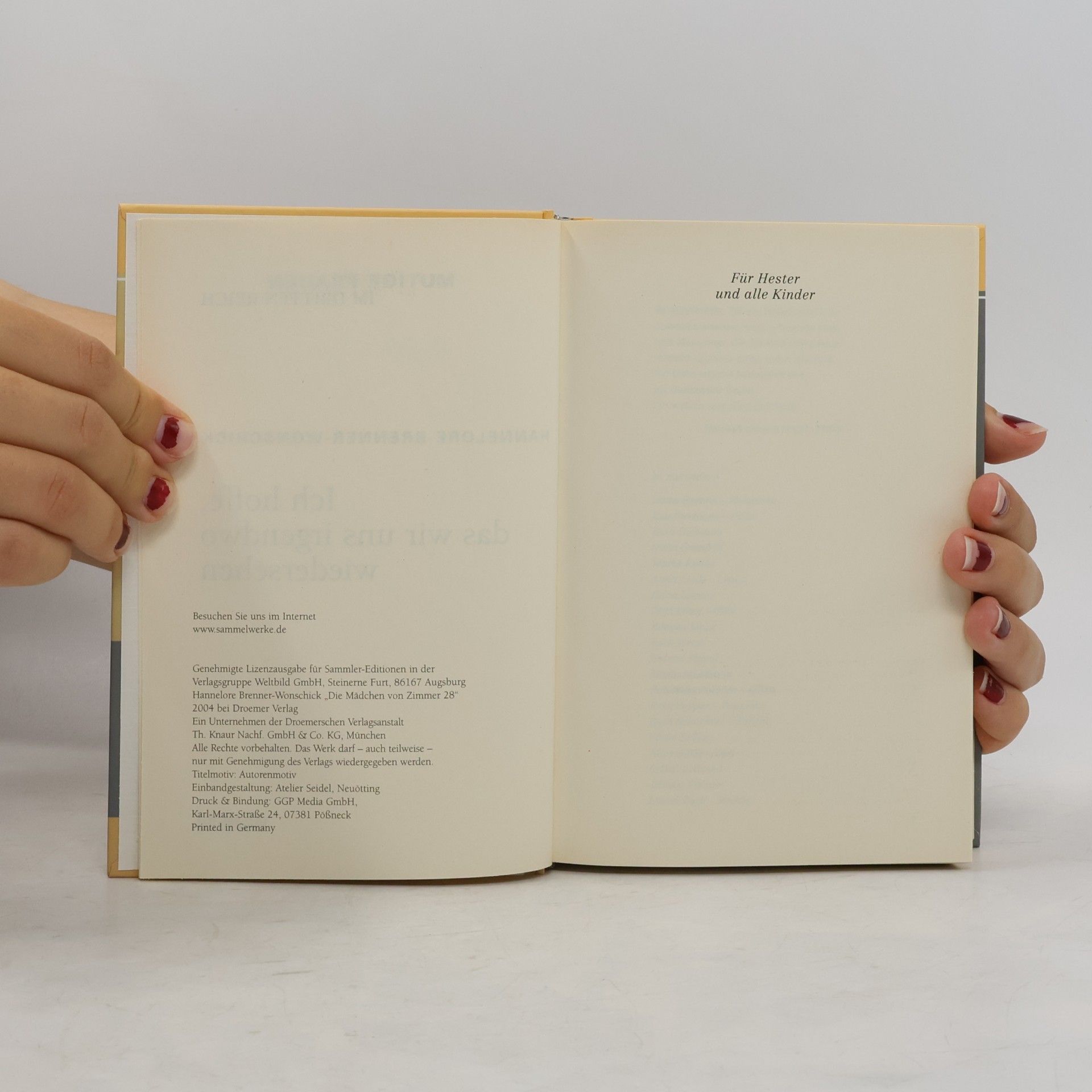 Hannelore Brenner-Wonschick Ich hoffe, dass wir uns irgendwo wiedersehen