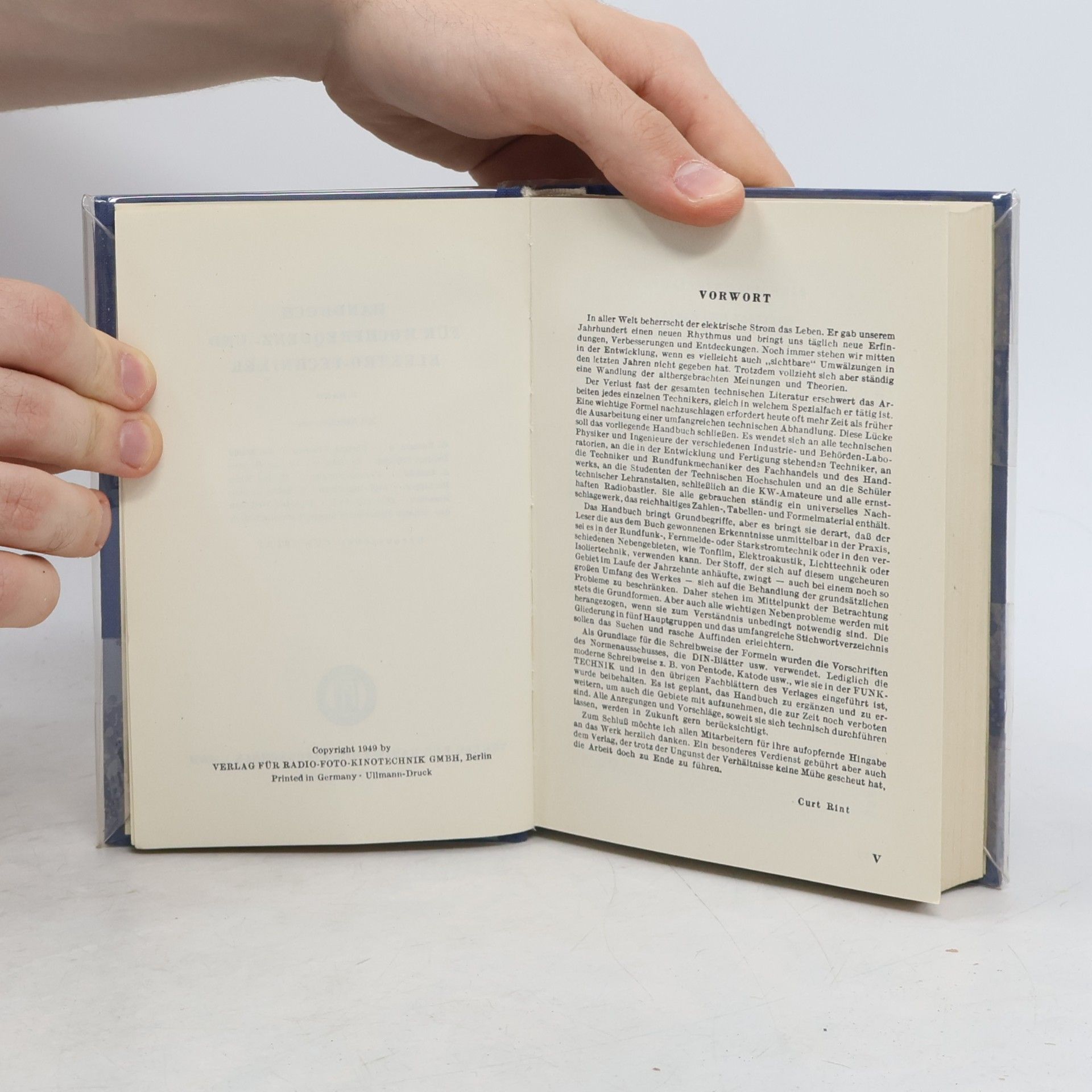 Curt Rint Handbuch für Hochfrequenz- und Elektro-Techniker