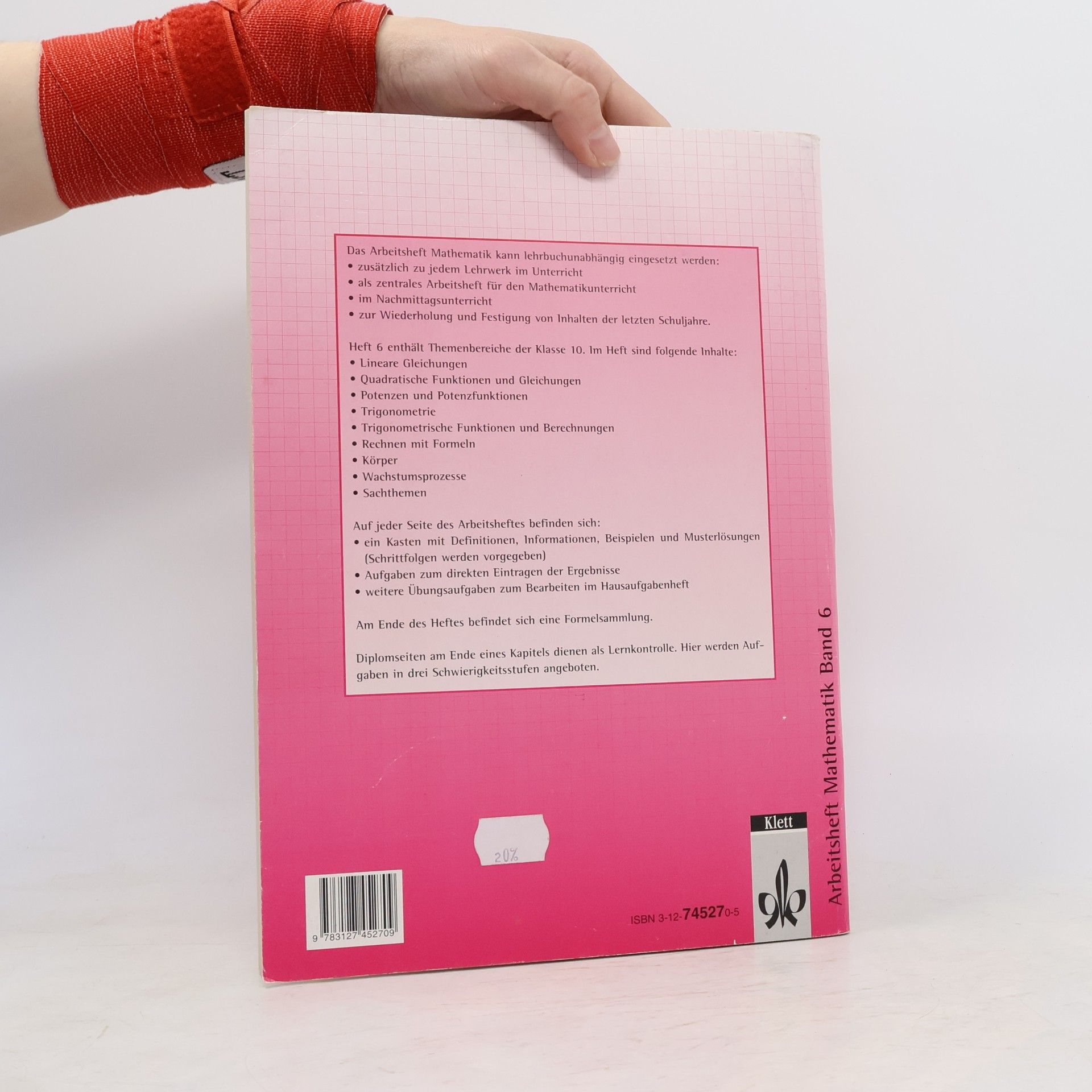 Ekkehard Jander Arbeitsheft Mathematik, Neubearbeitung, Bd.6, Gleichungen und Funktionen, Trigonometrie, Rauminhalte, Sachthemen, EURO
