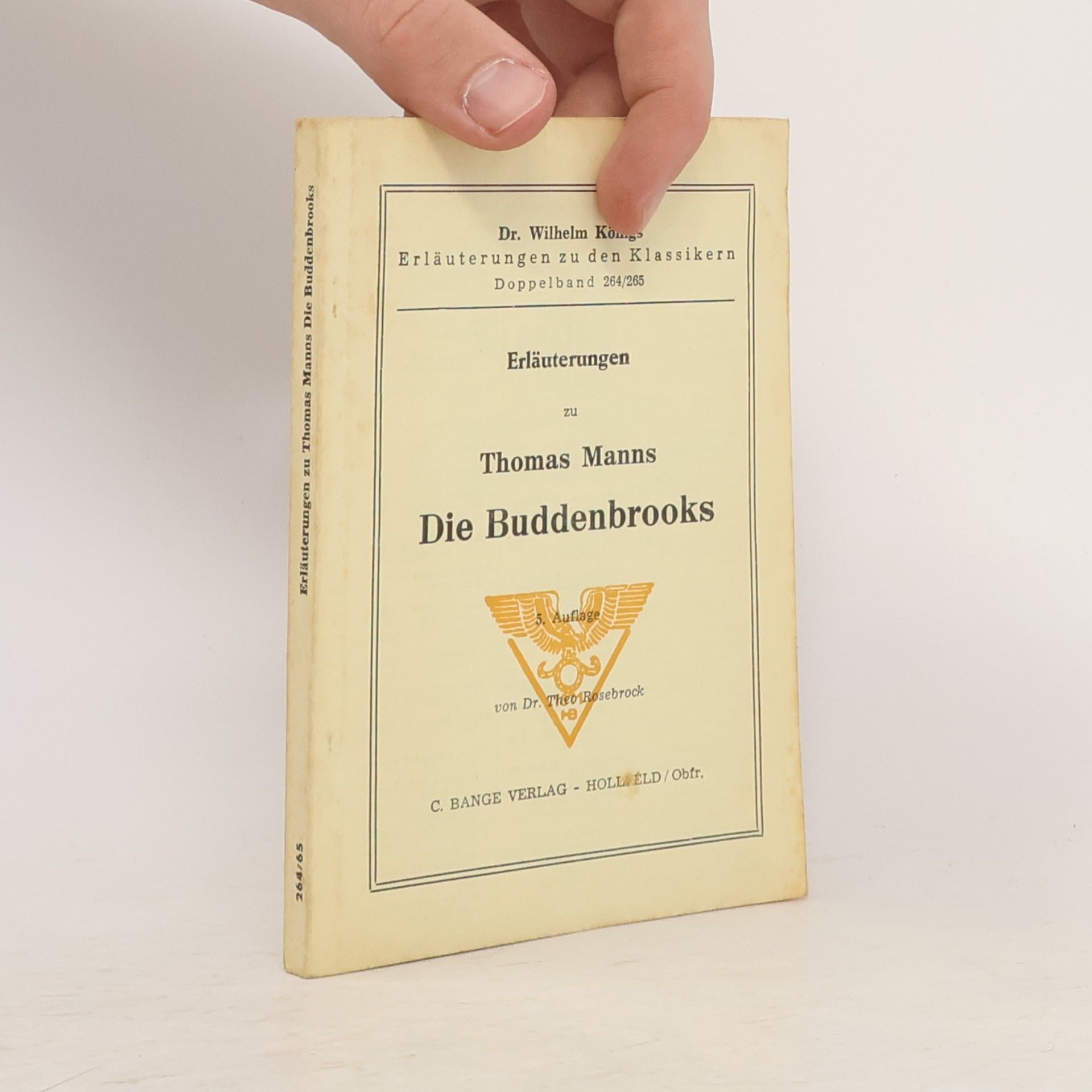 Theo Rosebrock Erläuterungen zu Thomas Manns Die Buddenbrooks