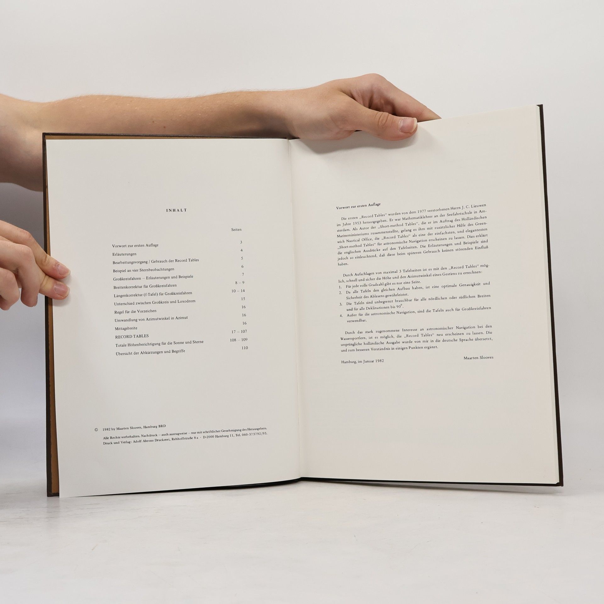 kolektiv Record Tables für astronomische Navigation