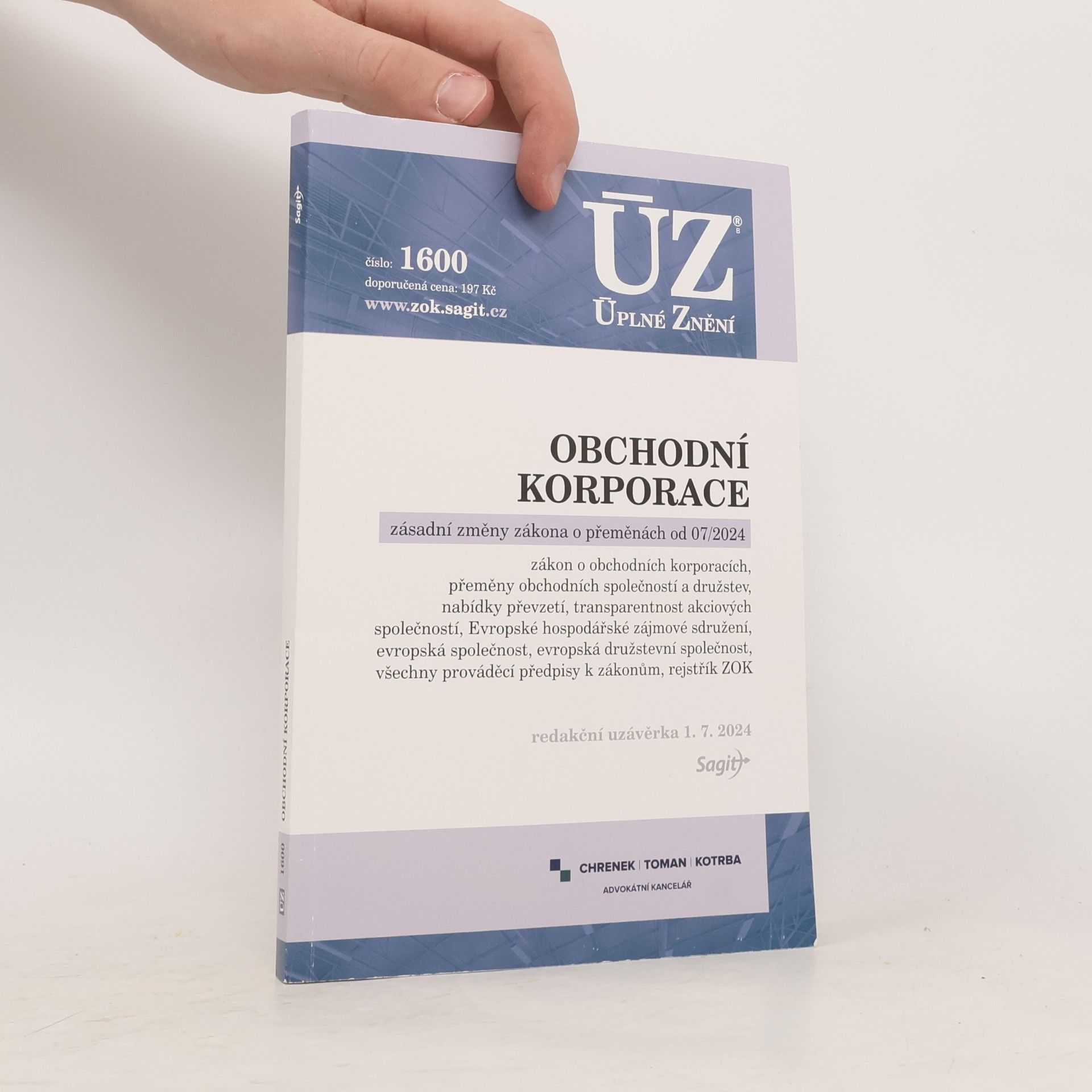 Sagit ÚZ 1600 Obchodní korporace, Přeměny obchodních společností a družstev