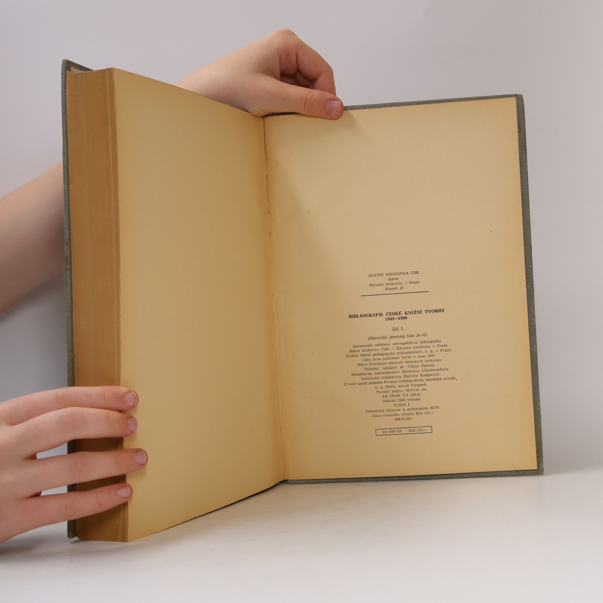 Kolektiv autorů Bibliografie české knižní tvorby 1945-1960 I. A-G