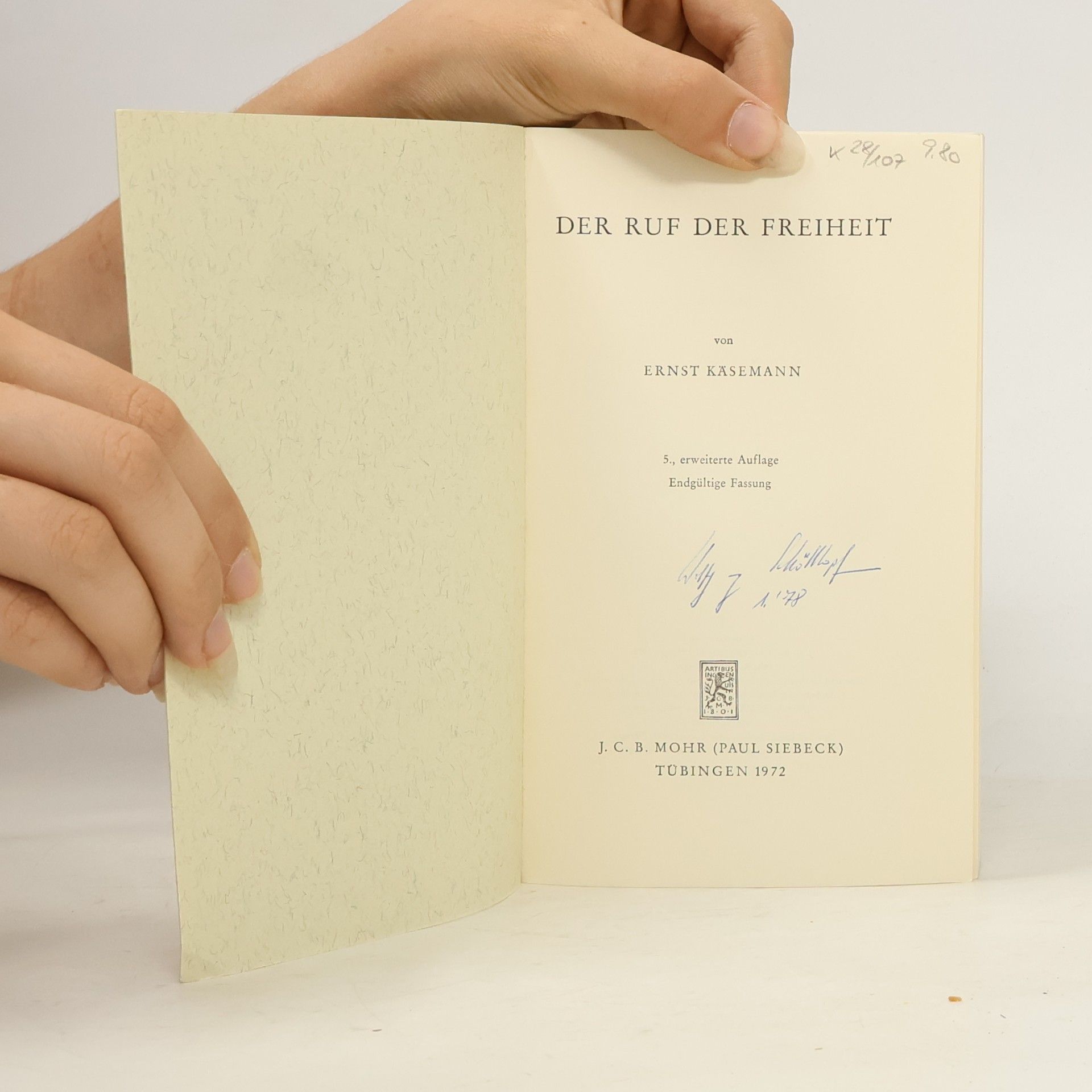 Ernst Käsemann Der Ruf der Freiheit