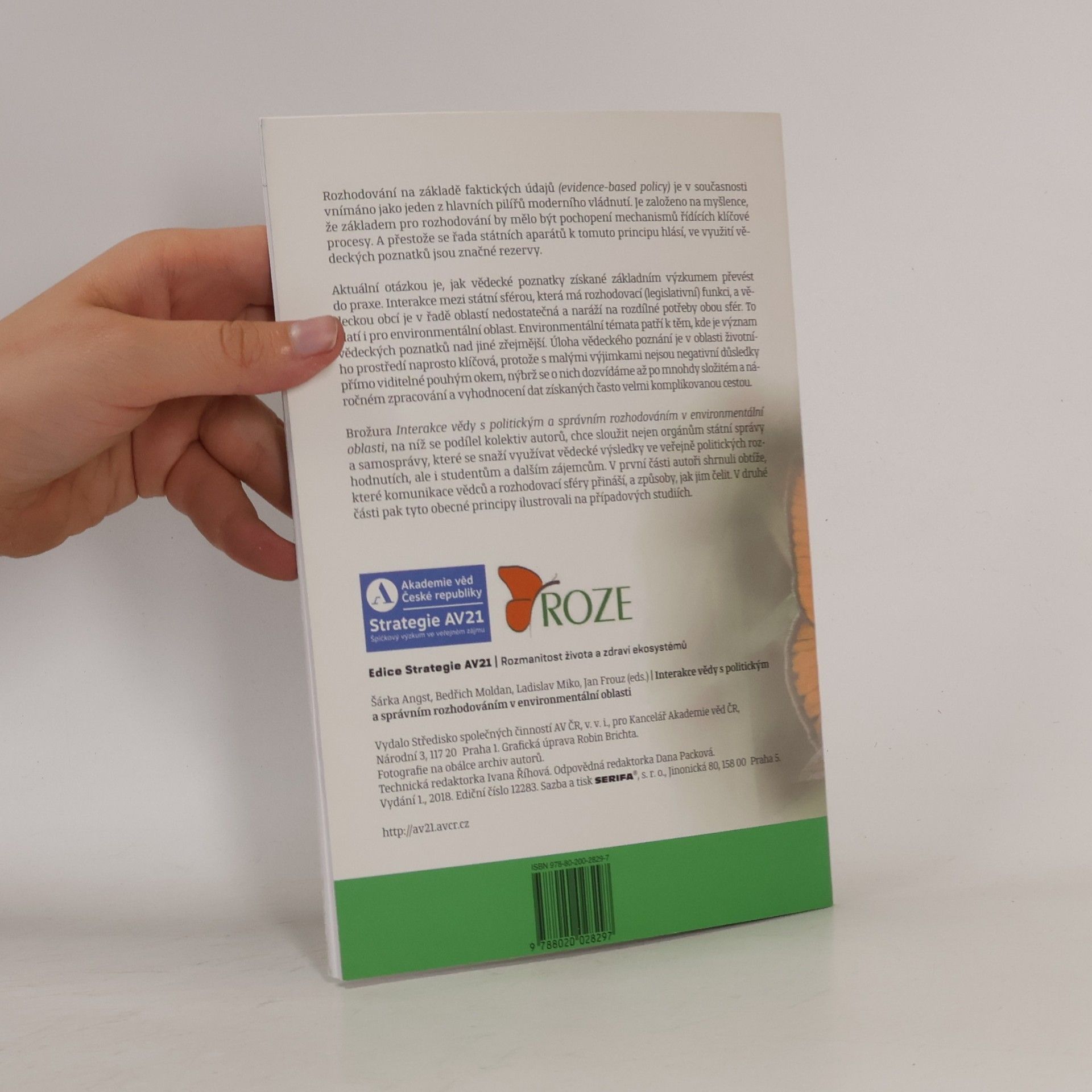Šárka Angst Interakce vědy s politickým a správním rozhodováním v environmentální oblasti