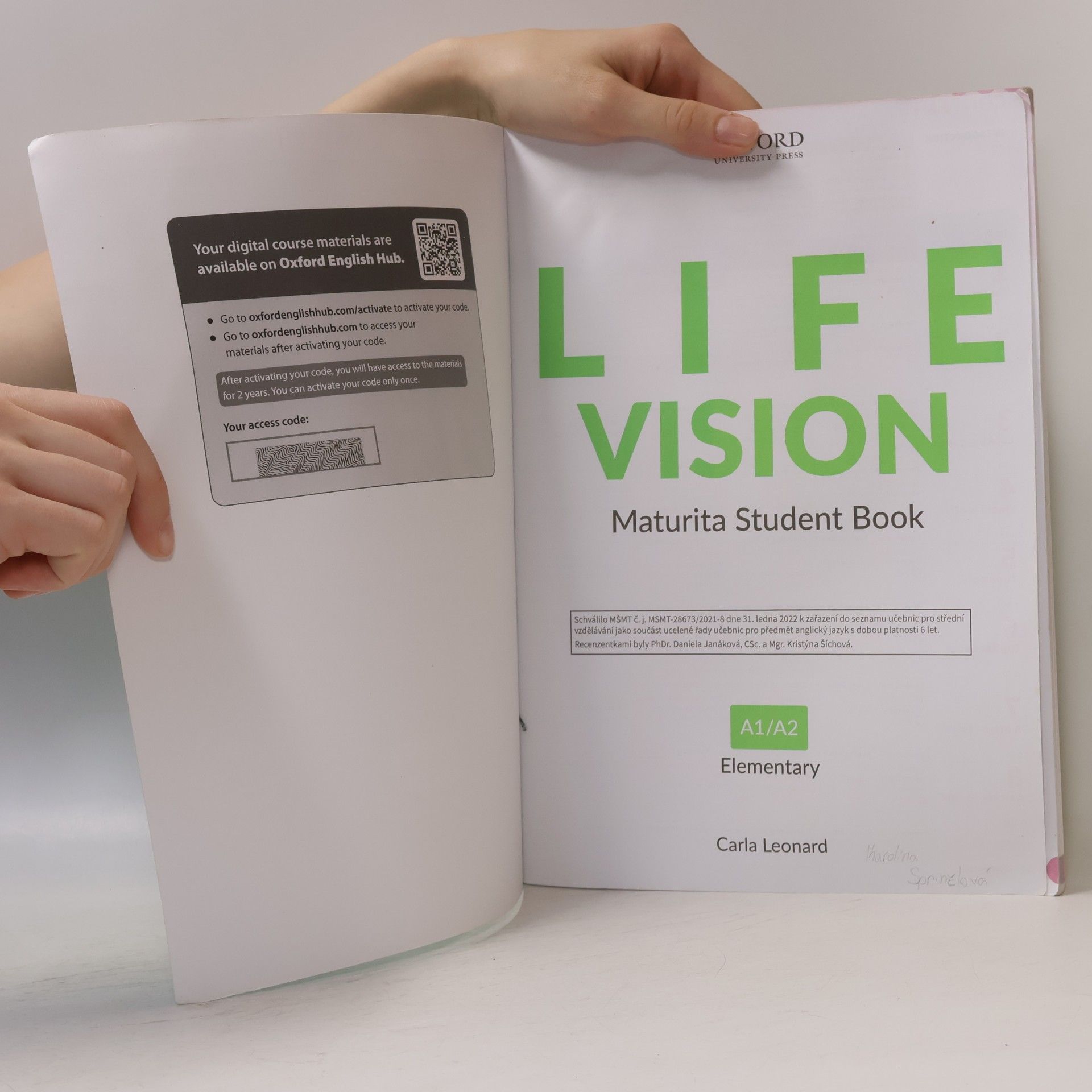 Carla Leonard Life Vision : Maturita Student Book A1/A2