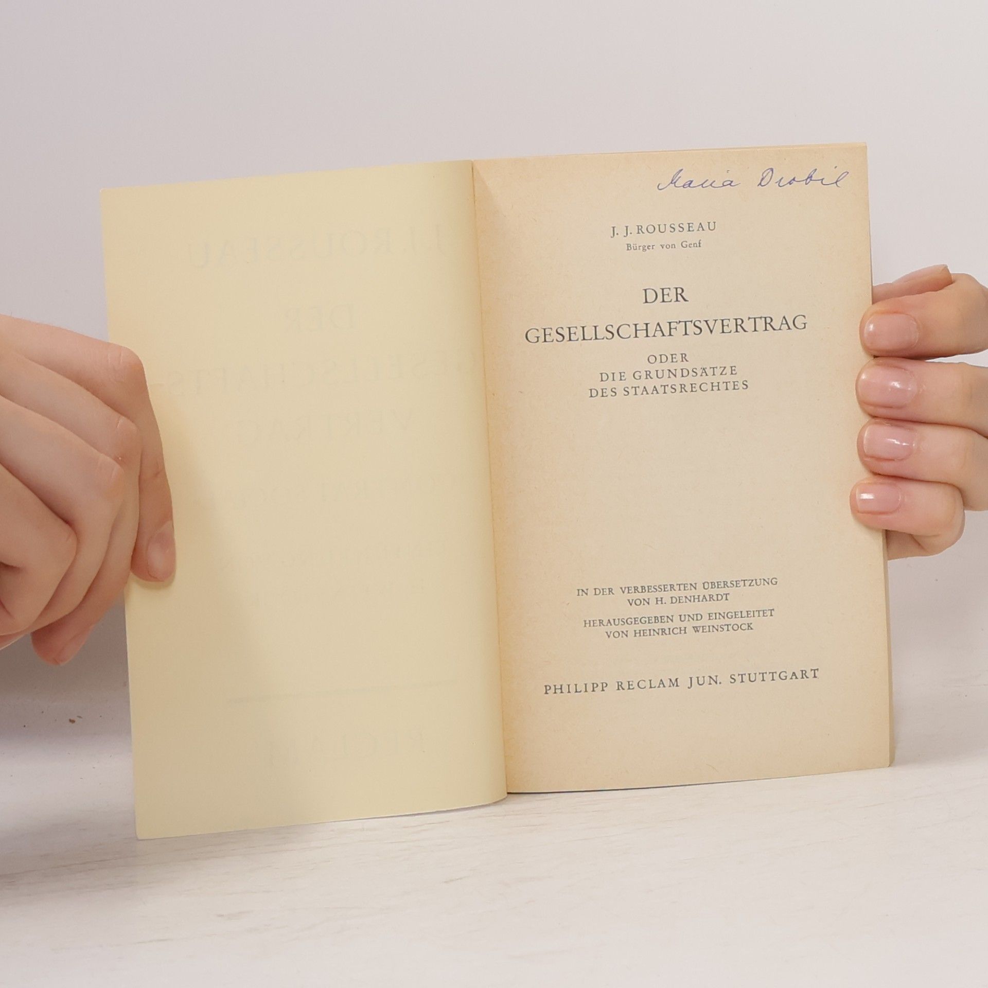 Jean-Jacques Rousseau Der Gesellschaftsvertrag