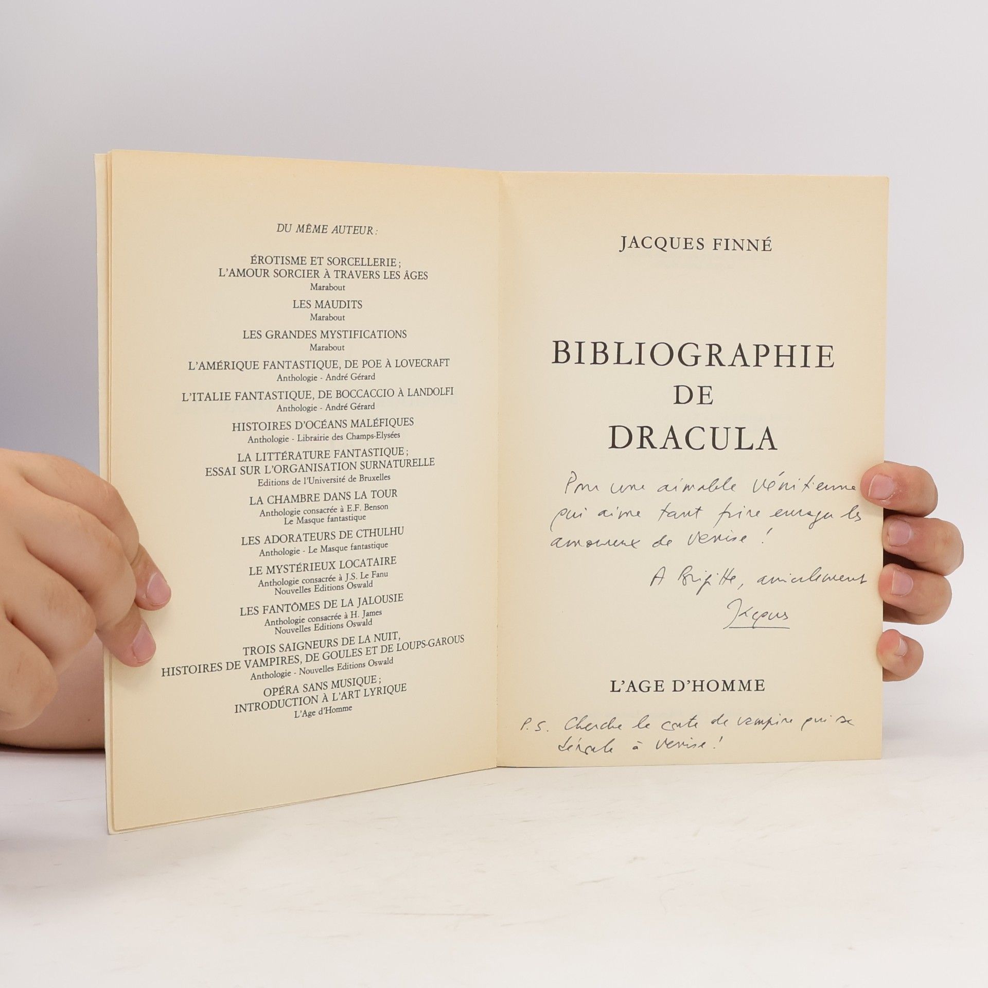 Jacques Finné La Bibliographie de Dracula