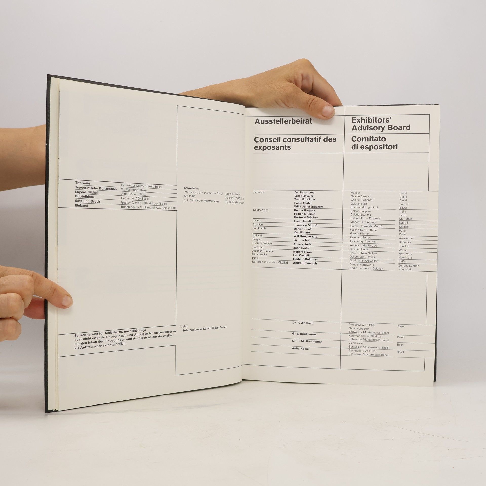 Autores varios Art 11'80. Die Internationale Kunstmesse Basel