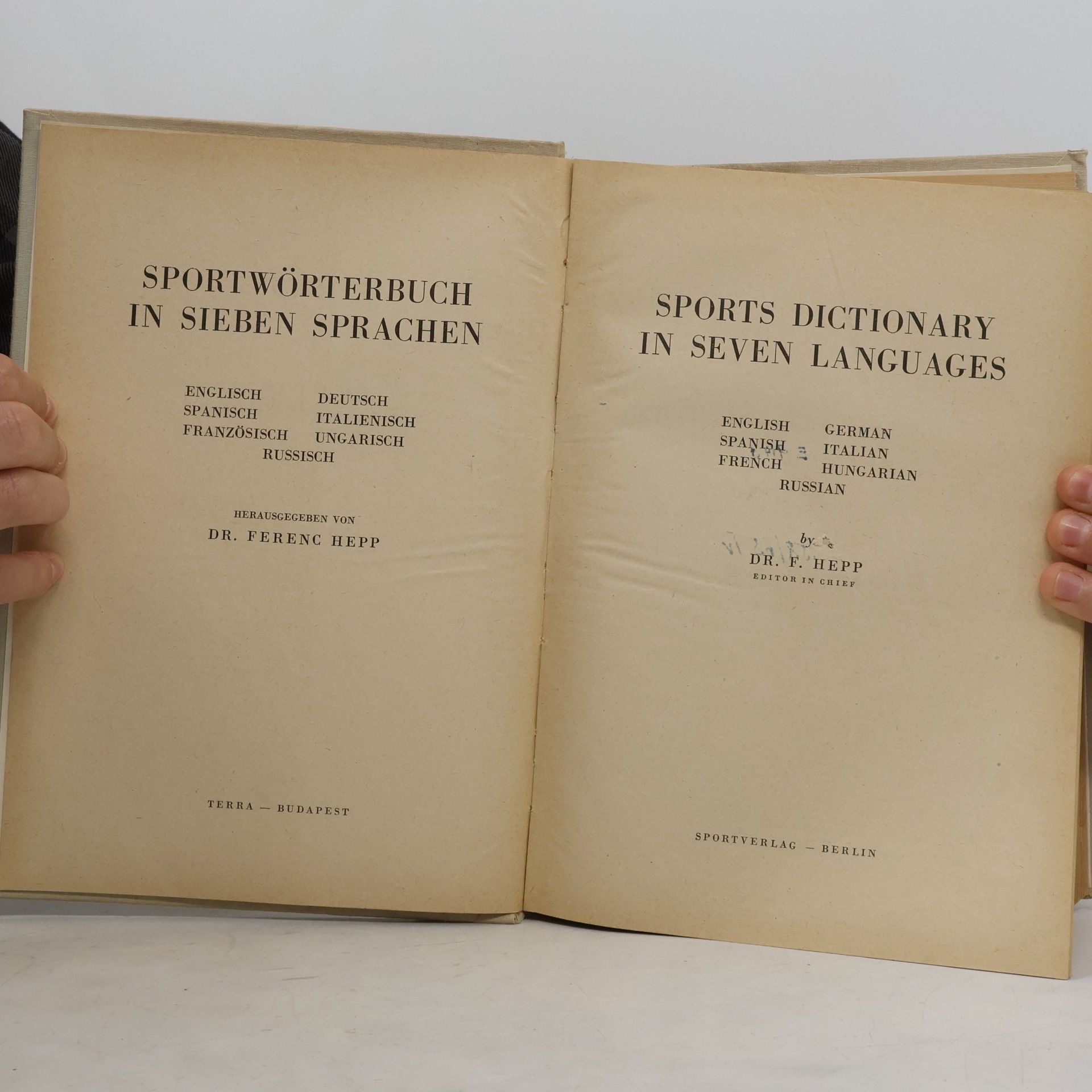 Ferenc Hepp Sportwörterbuch in sieben Sprachen