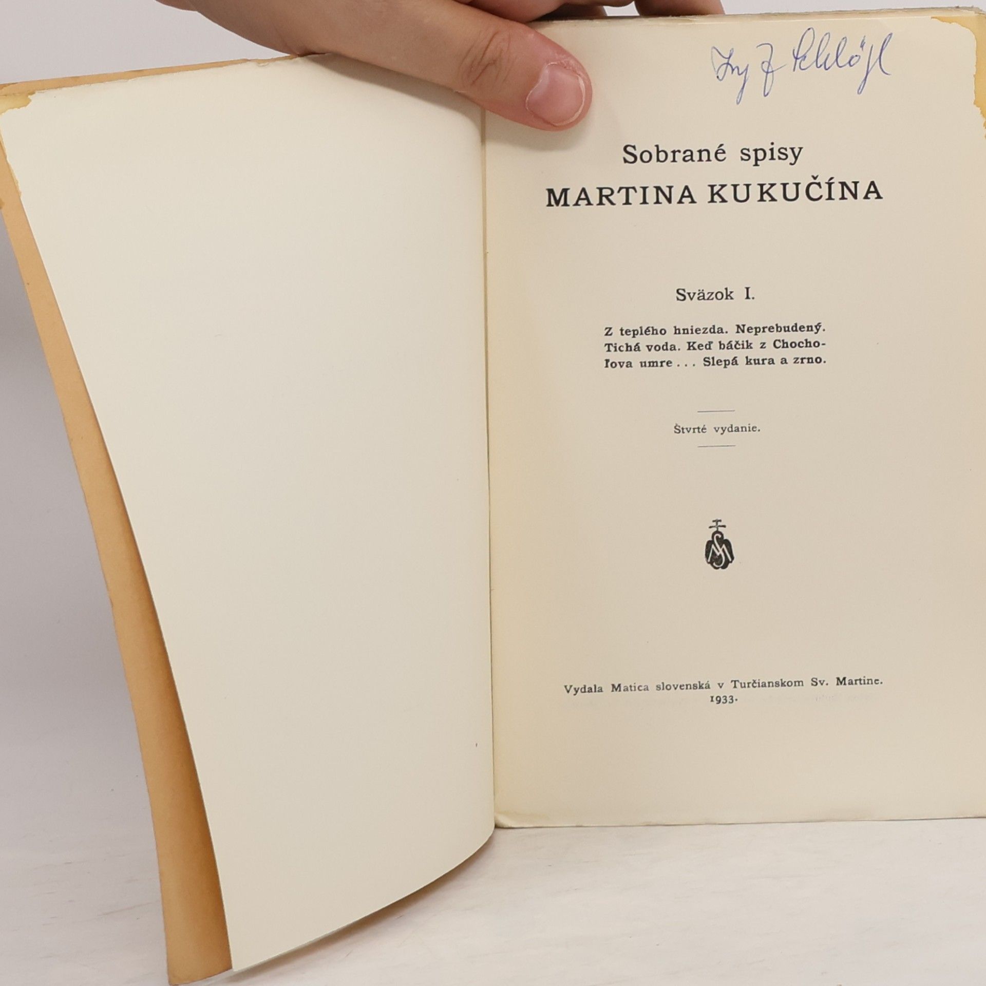 Martin Kukučín Sobrané spisy Martina Kukučína 1