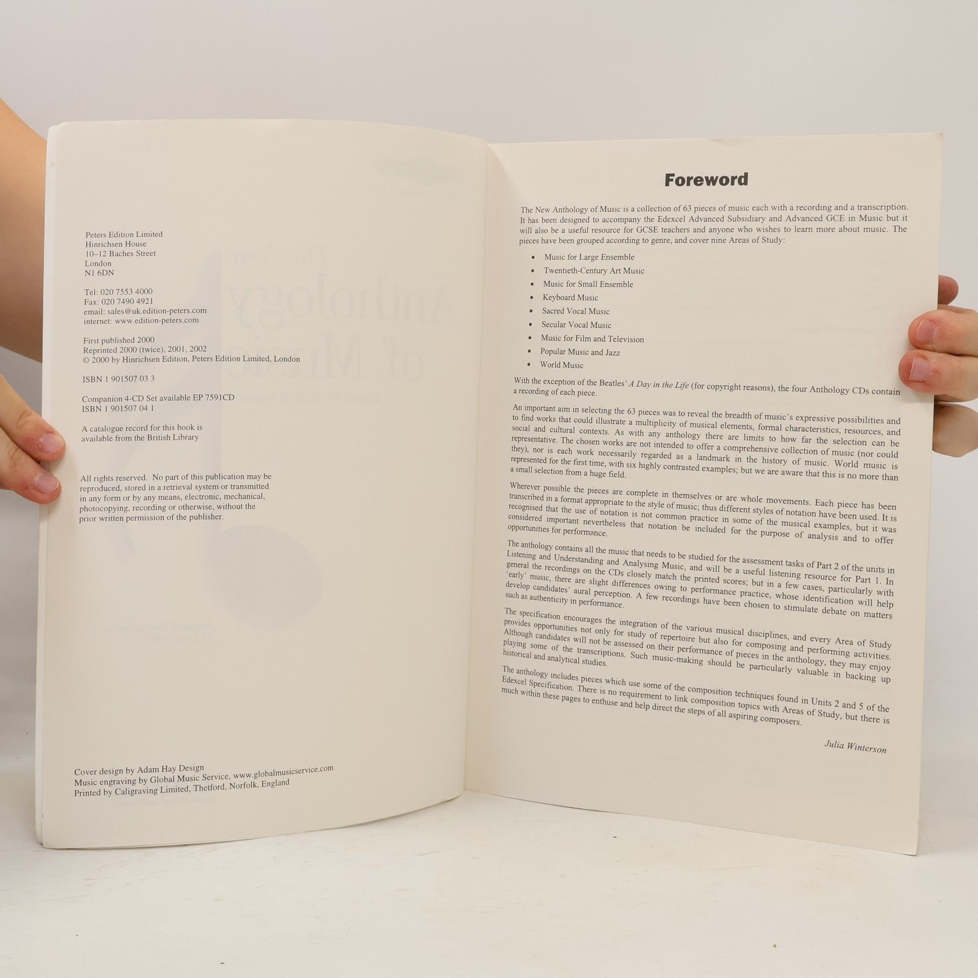 Julia Winterson New Anthology of Music