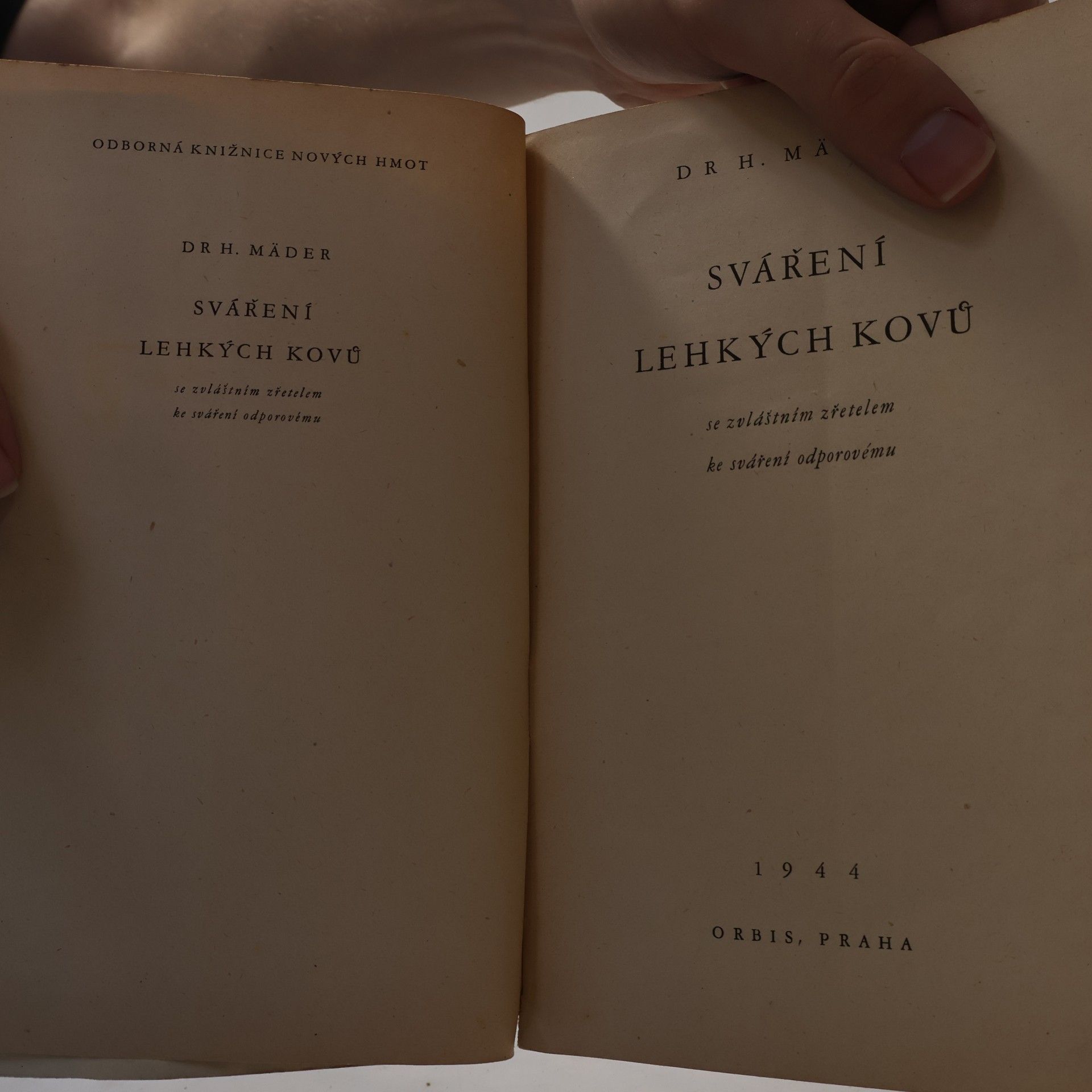 F. H. Mader Sváření lehkých kovů